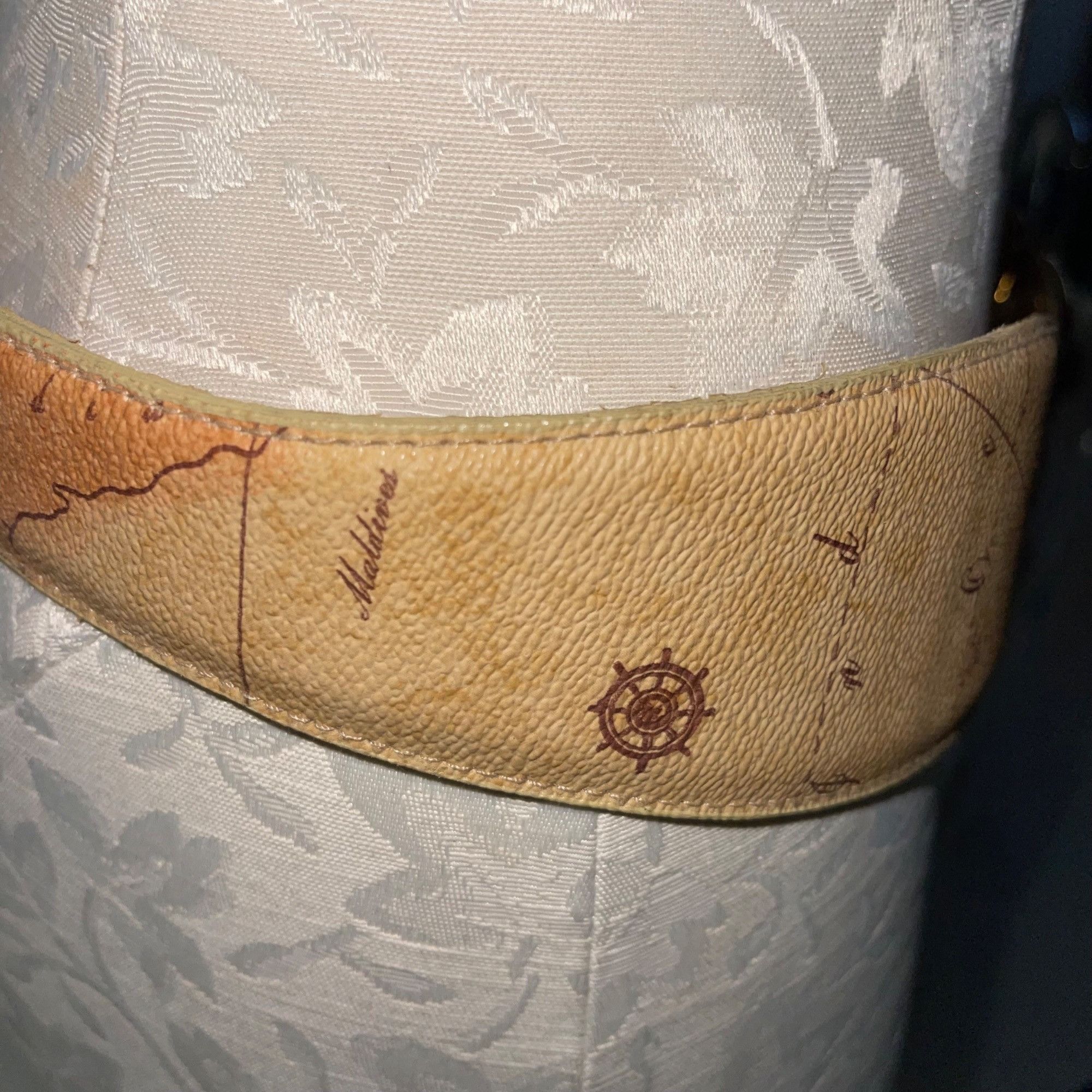 Vintage Vintage Womens Belt One Size Tan Buckle Map Print Size ONE SIZE - 3 Thumbnail
