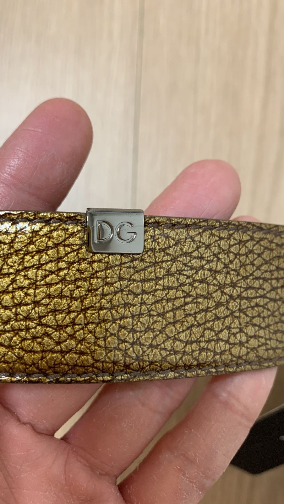 Dolce & Gabbana Dolce & Gabbana FW 2007 Gold Metallic Belt Size 38 - 6 Thumbnail