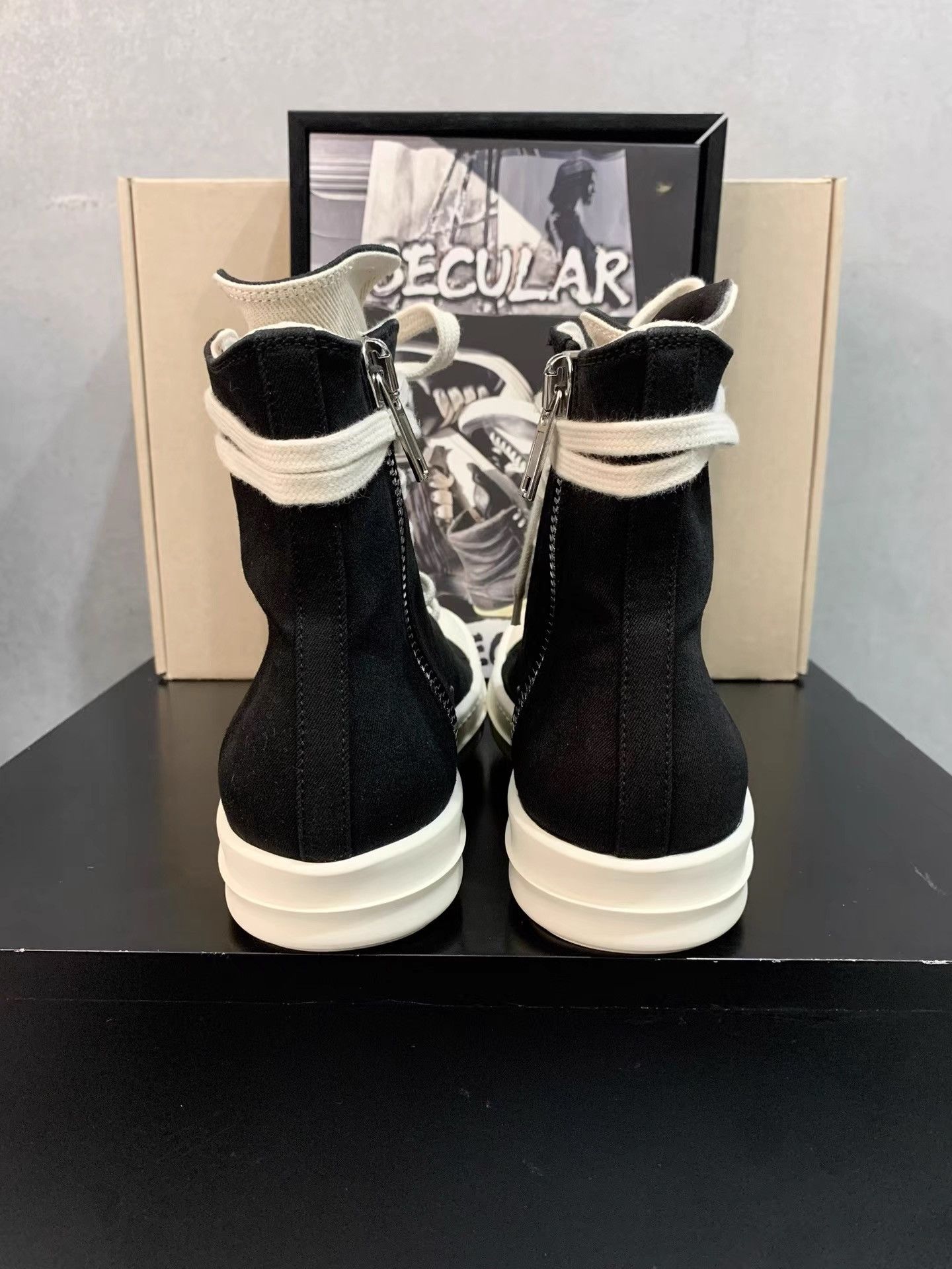 Rick Owens Rick Owens New DRKSHDW Canvas High Top Sneakers K34 Size US 6 / IT 36 - 7 Thumbnail
