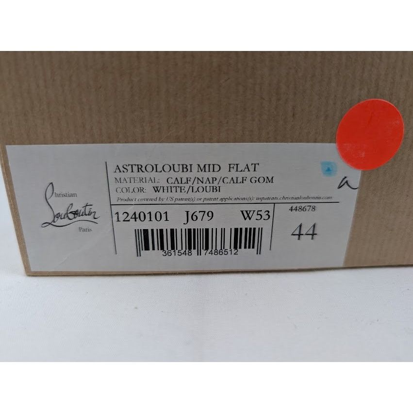 Christian Louboutin o1rshd1 Astroloubi Mid Flat Sneakers in White/Loubi Size US 11 / EU 44 - 10 Thumbnail