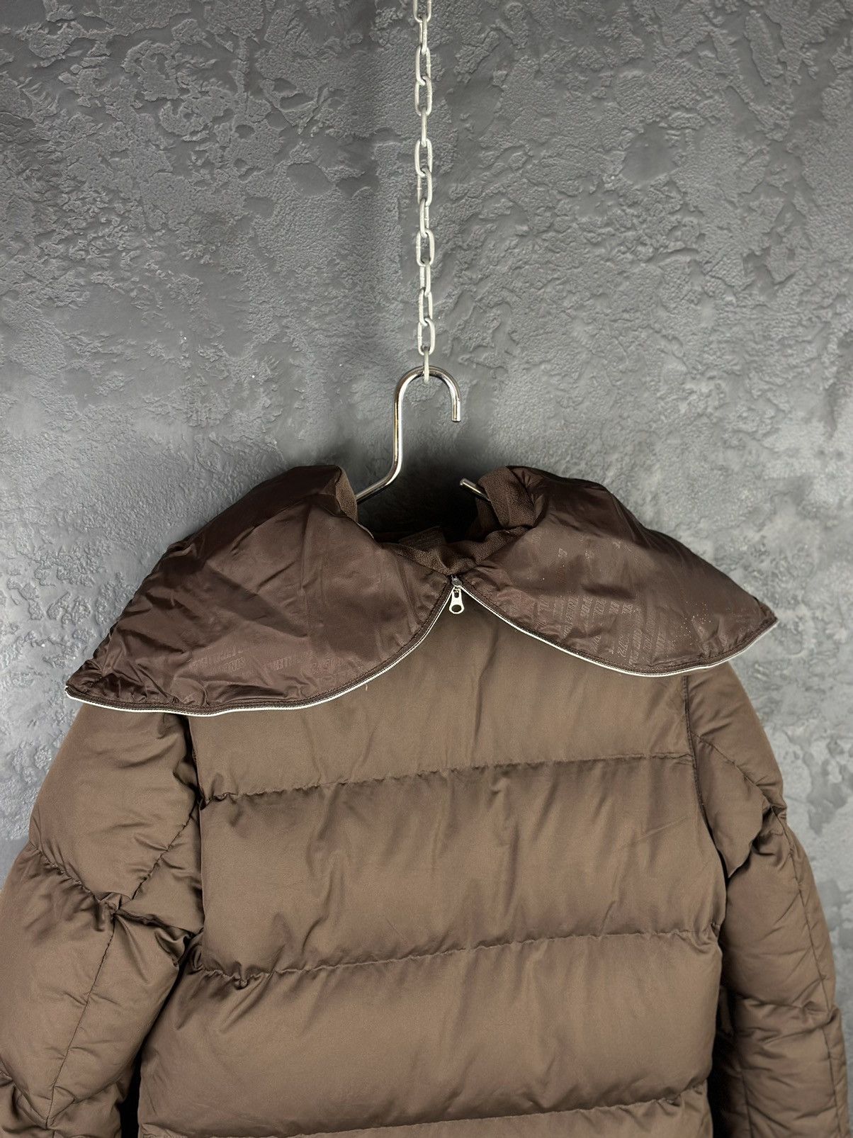 Nike × Vintage Vintage NIKE Brown Down Long Puffer Drill Jacket Swoosh Size US XS / EU 42 / 0 - 6 Thumbnail