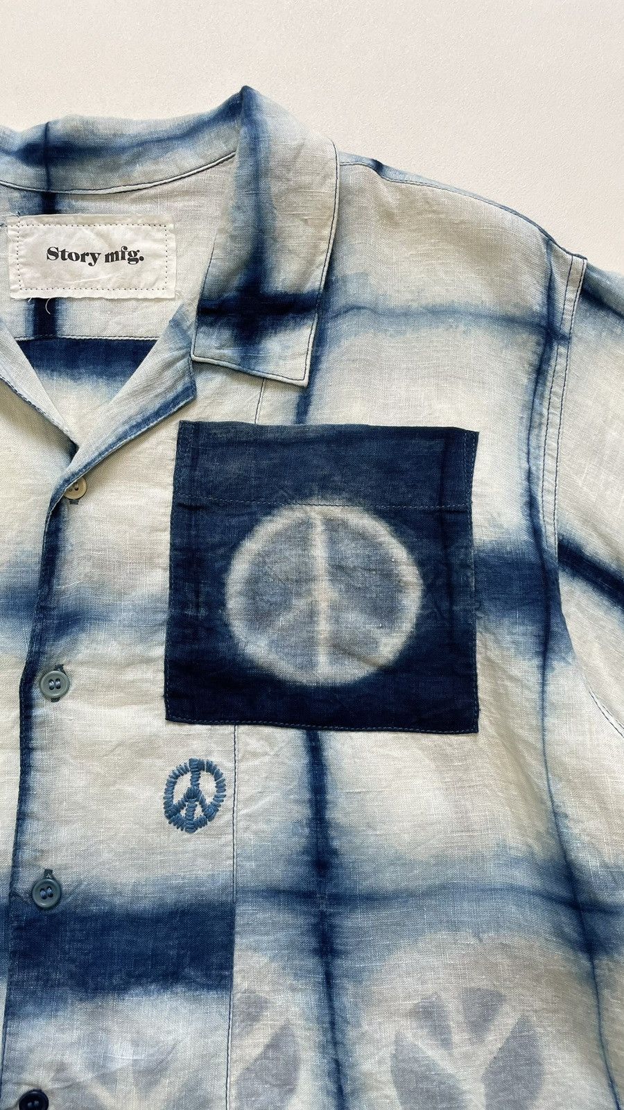 Story Mfg. Blue/White ‘Peace Tie Dye’ Print Shirt Size US M / EU 48-50 / 2 - 6 Thumbnail