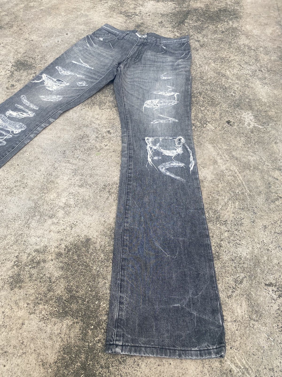 Japanese Brand × Le Grande Bleu (L.G.B.) Flare Jeans MkHomme Distressed Bootcut Size US 30 / EU 46 - 2 Thumbnail