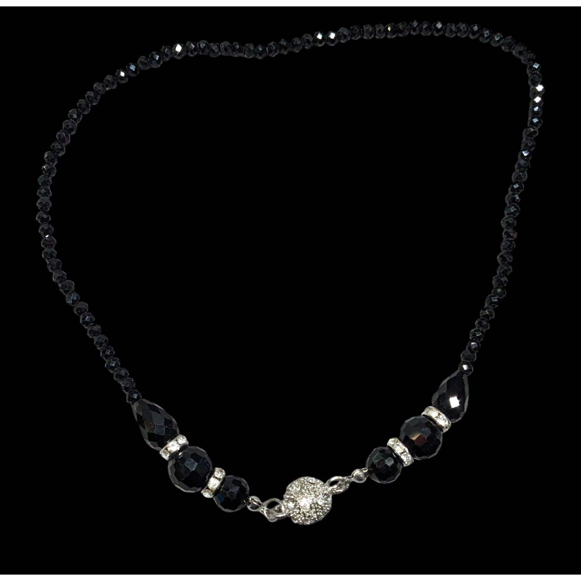 Handmade Handmade Glam Goth Glass Beaded Necklace With Rhinestone Acc Size ONE SIZE - 2 Thumbnail