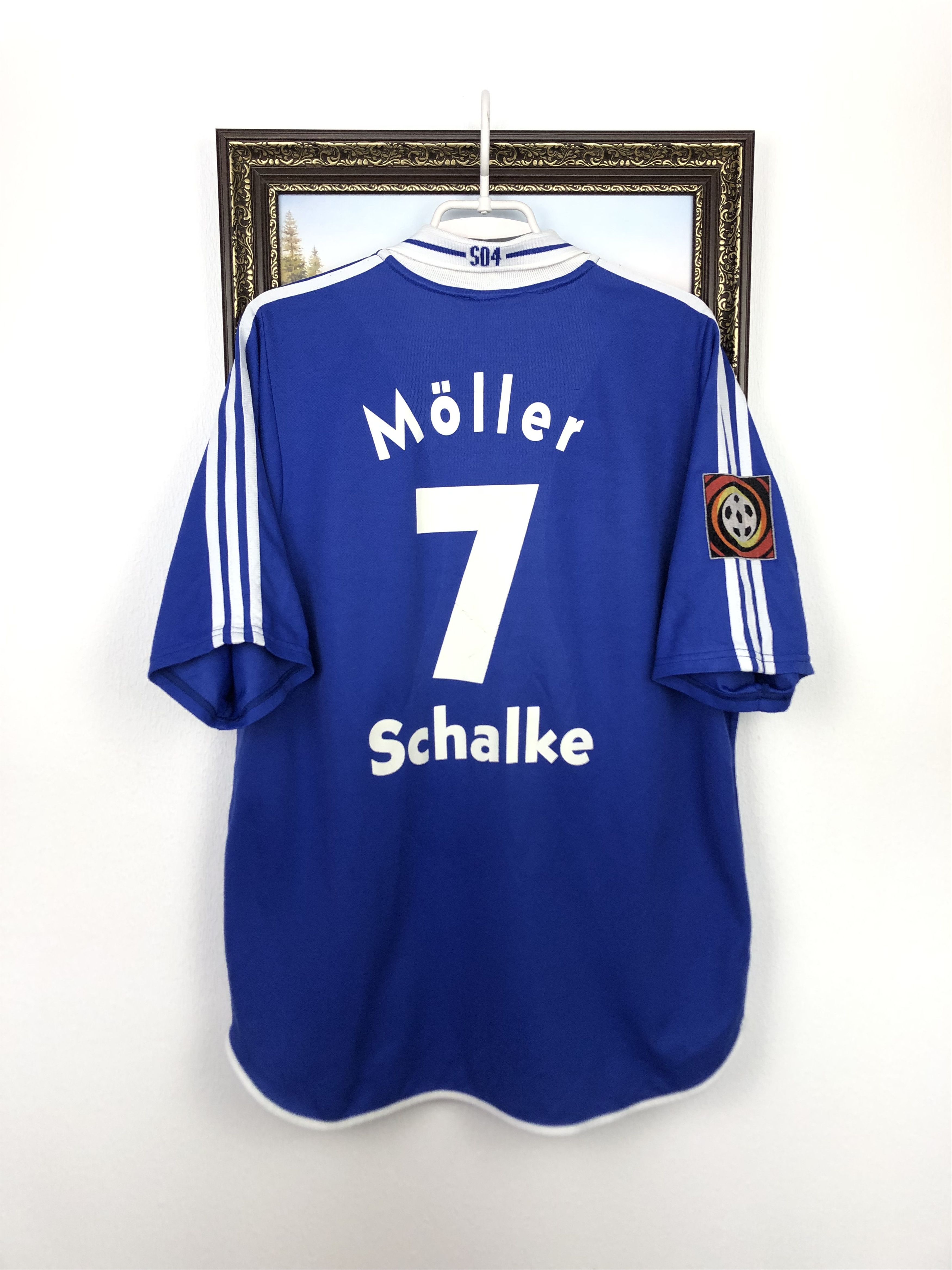 Adidas FC Schalke 04 football shirt 2000 #7 Moller Adidas Tee Size US XL / EU 56 / 4 - 1 Thumbnail
