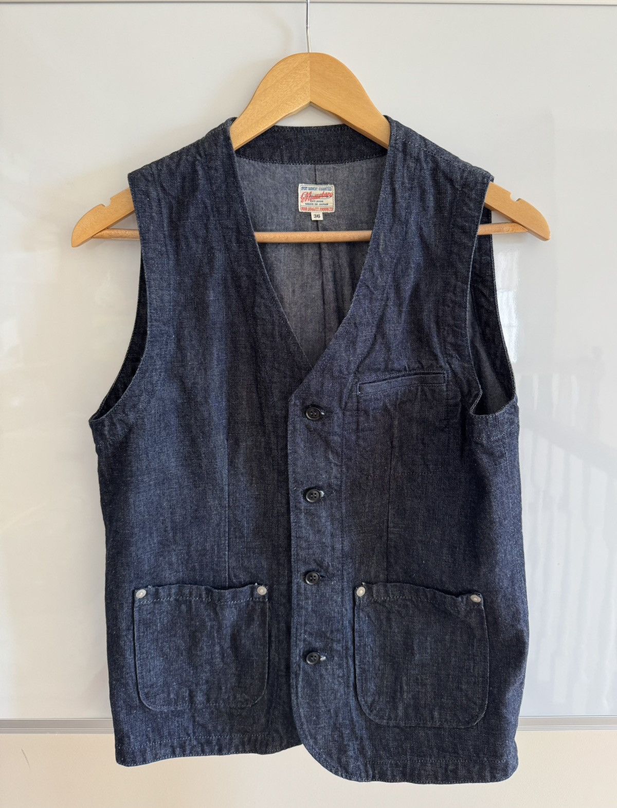 Momotaro Jeans Momotaro 11oz DENIM VEST - 04-063 Size US XS / EU 42 / 0 - 1 Thumbnail