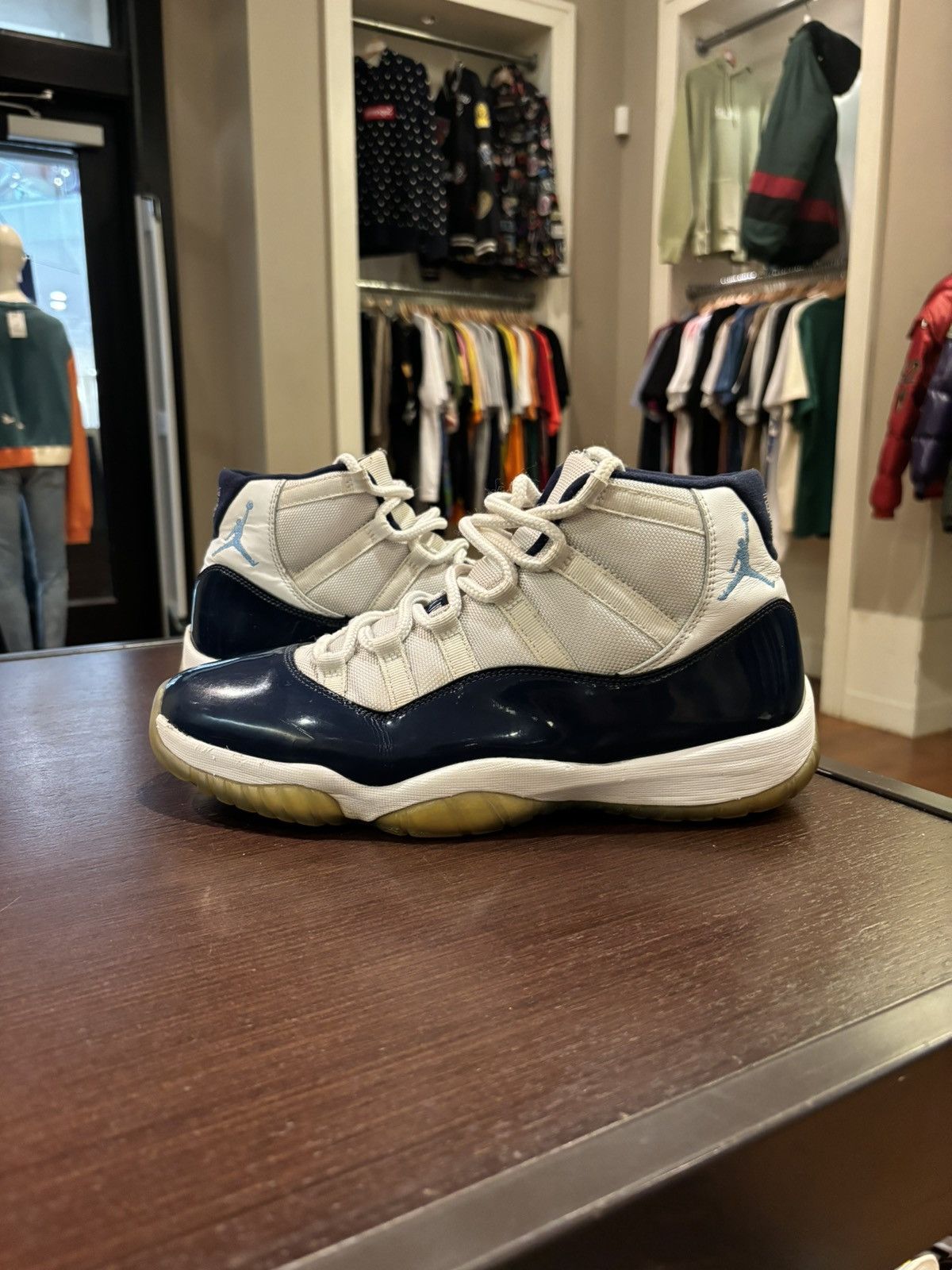 Jordan 11 Retro UNC Win Like 82 Hi Top Sneakers