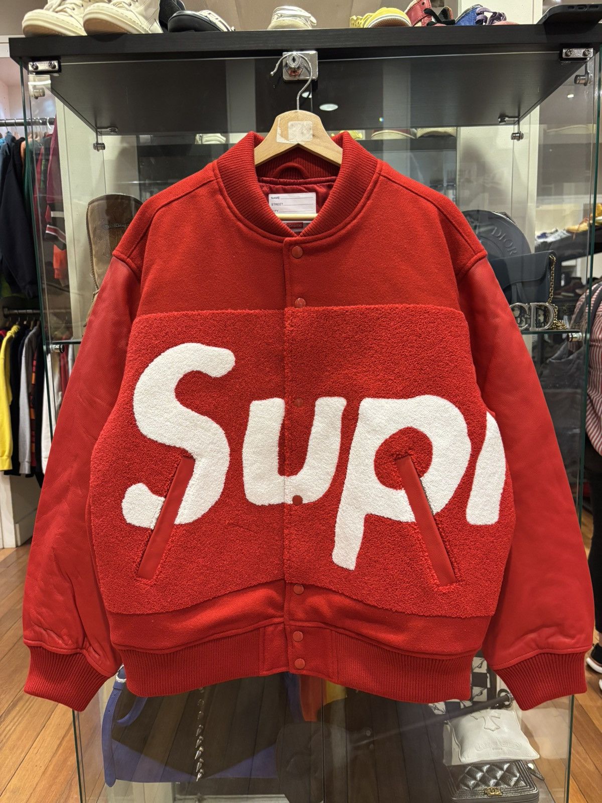 Supreme Supreme studded arc logo leather jacket | Grailed