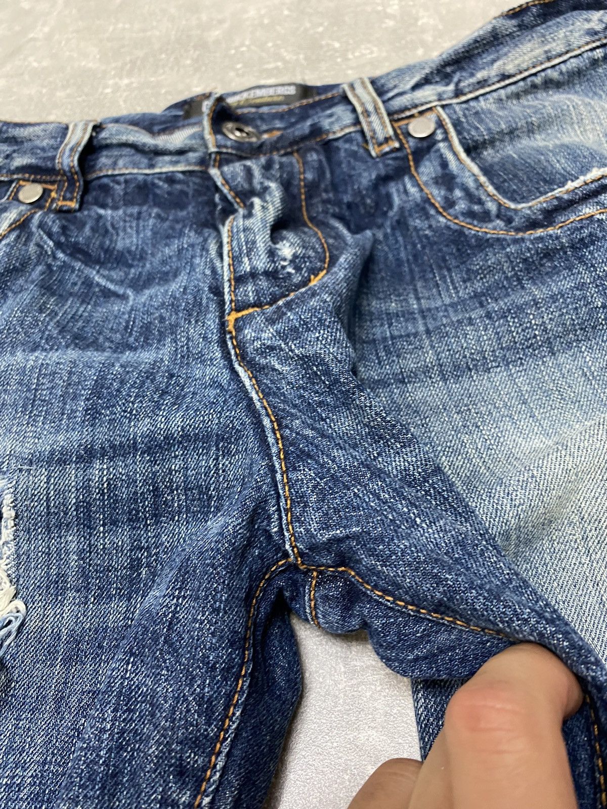 Designer × Dirk Bikkembergs Dirk Bikkembergs Sport Couture Cut Raw Denim Jeans Size US 34 / EU 50 - 11 Thumbnail