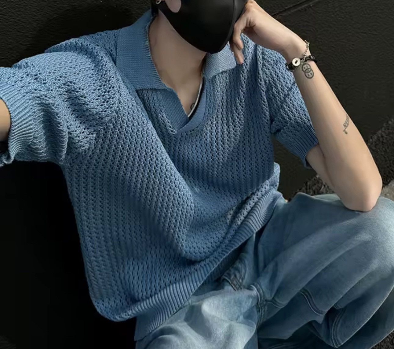 Japanese Brand Retro Streetwear Knitted V Neck Solid Casual Shirt Size US M / EU 48-50 / 2 - 3 Thumbnail
