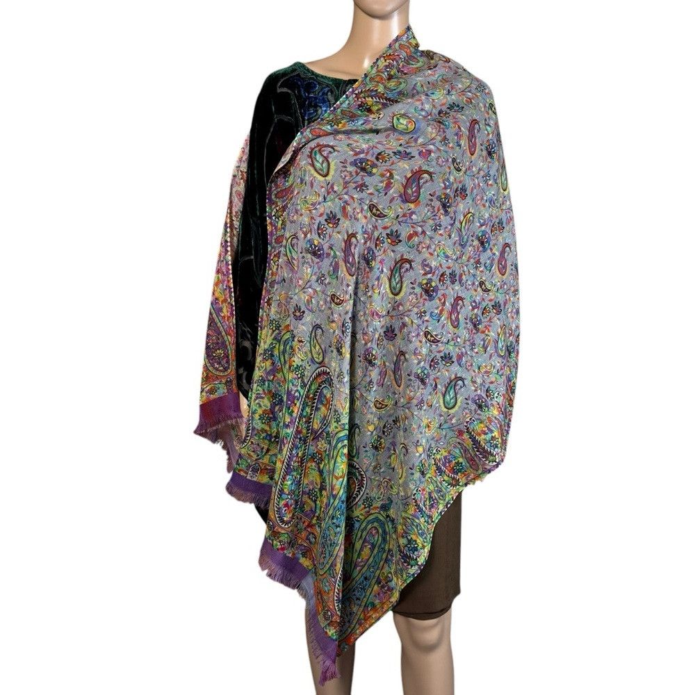 Other Tolani Wool Paisley Print Large Rectangle Scarf Wrap 28'' x Size ONE SIZE - 1 Thumbnail