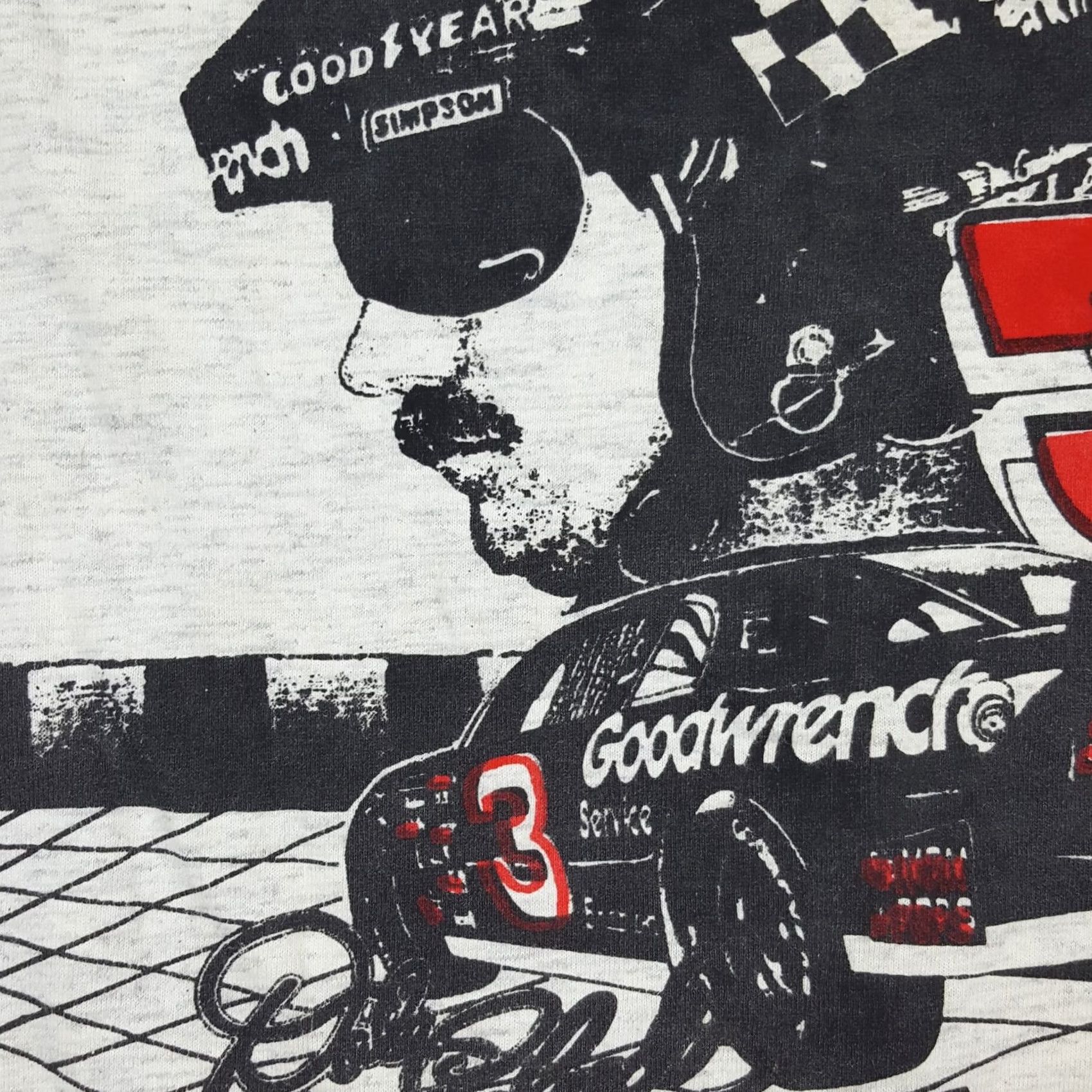 Fruit Of The Loom VINTAGE Dale Earnhardt NASCAR T-Shirt Gray 90s Short Sleeve XL Mens United States Graphic Print Racing Shirt Size US XL / EU 56 / 4 - 4 Thumbnail