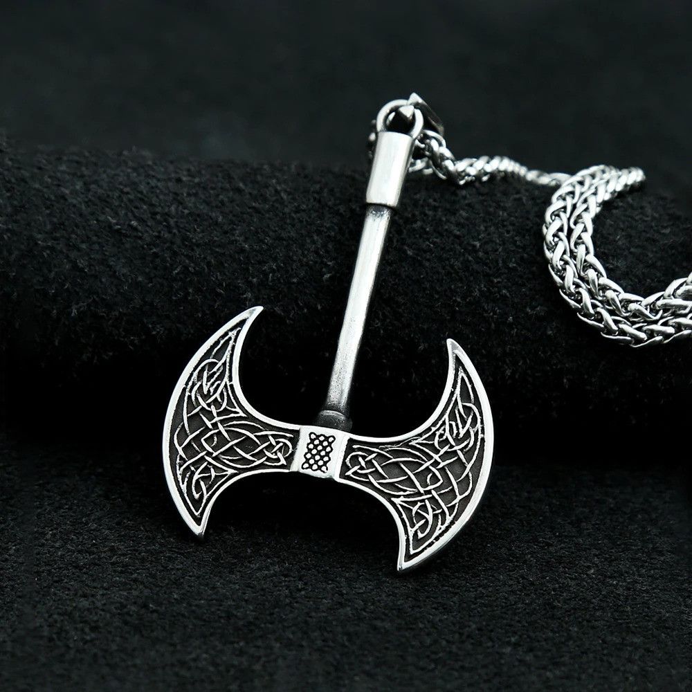 Vintage Viking Axe for Men Pendant Necklace Size ONE SIZE - 4 Thumbnail