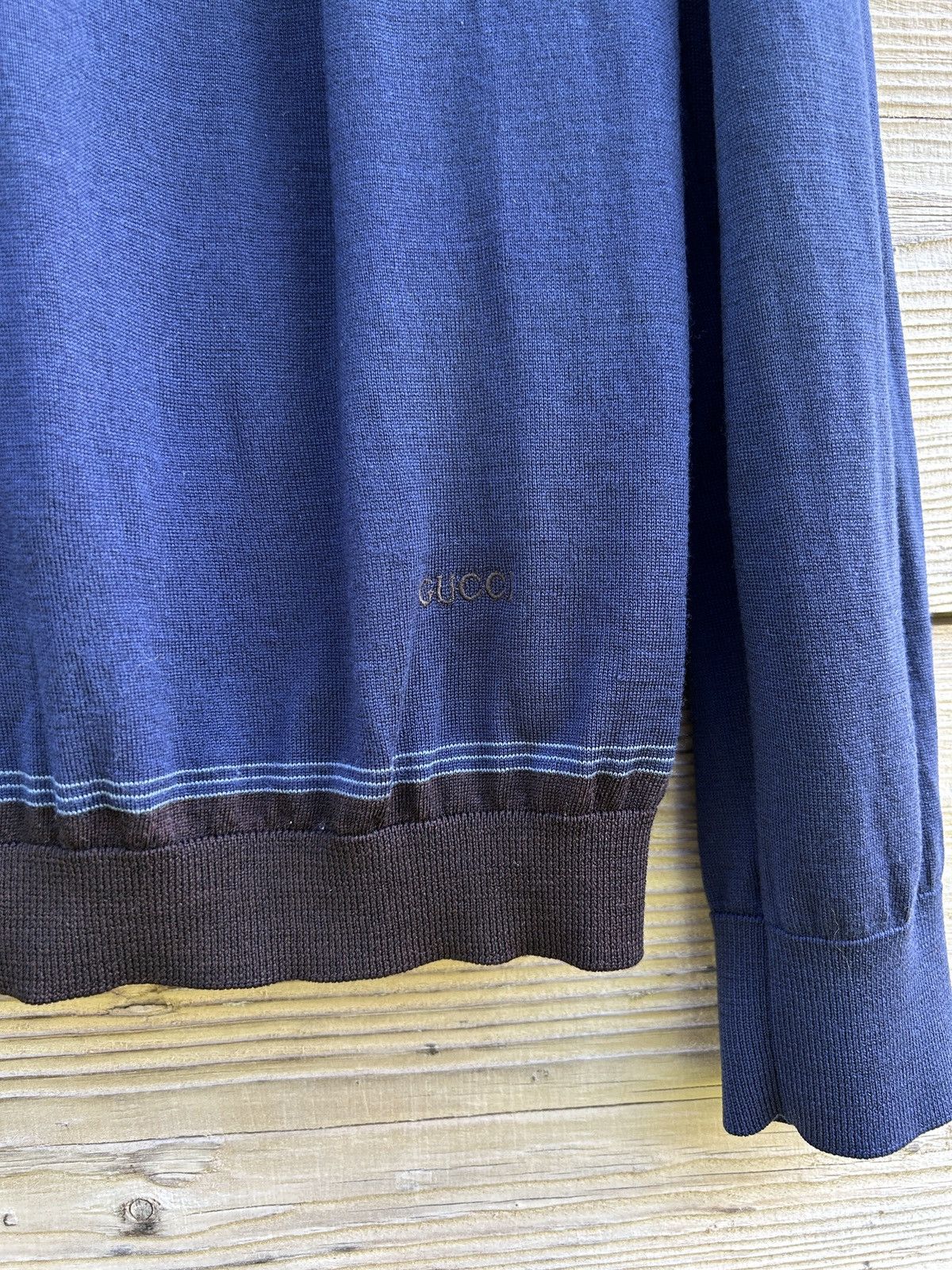 Gucci Gucci Lightweight Lana Wool Sweater In Blue Size US L / EU 52-54 / 3 - 2 Thumbnail