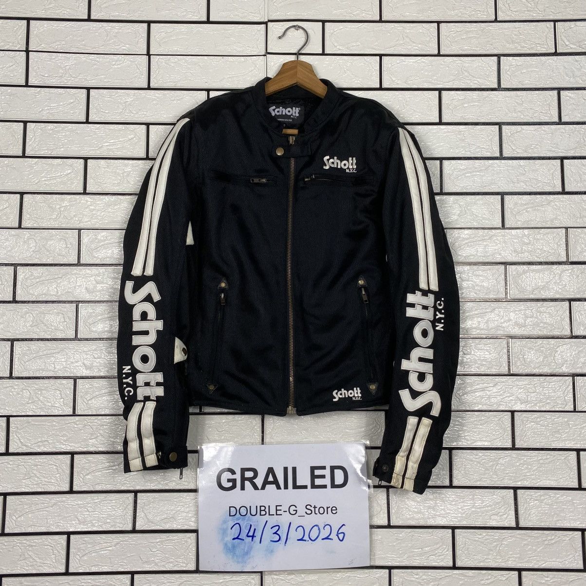 Schott Vintage Biker Motorcycle Jacket Schott NYC Big Logo Size US M / EU 48-50 / 2 - 1 Thumbnail