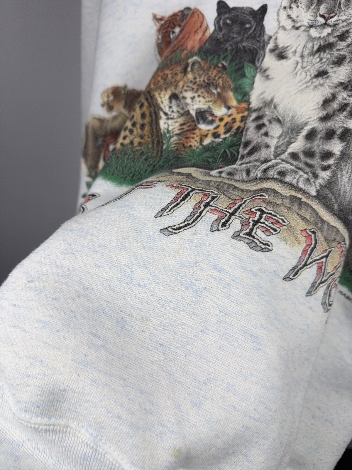 Habitat Vintage 1994 Wildlife Cat Front & Back Print Sweatshirt USA Size US L / EU 52-54 / 3 - 7 Thumbnail