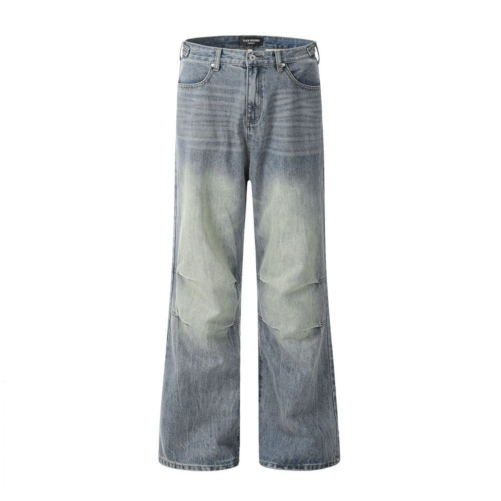 Vintage Men's cleanfit retro punk washed distressed flared jeans Size US 32 / EU 48 - 1 Thumbnail