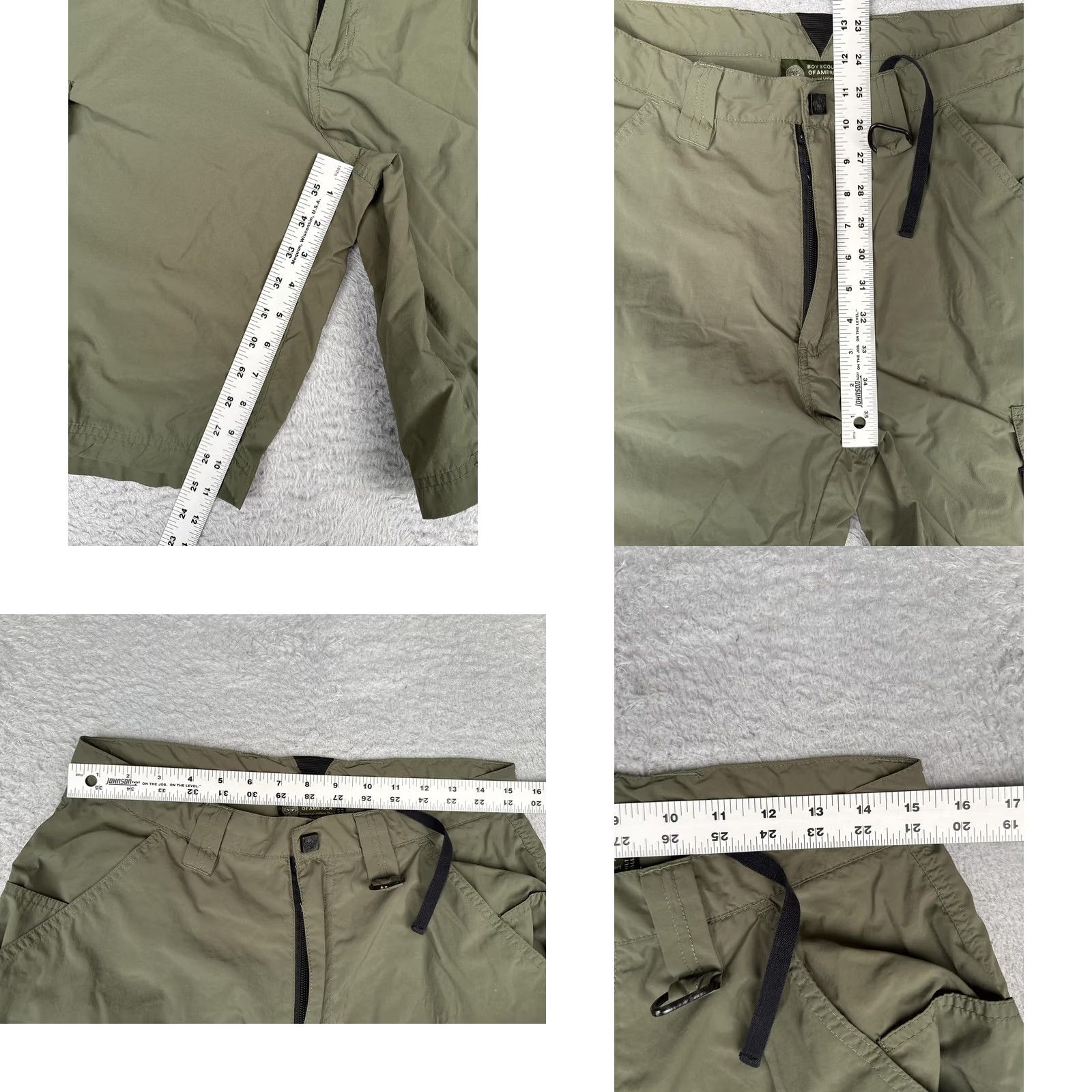 Vintage Boy Scouts Of America Shorts Mens Small Green Cargo Centennial Nylon Short Nyl Size US 29 - 8 Thumbnail
