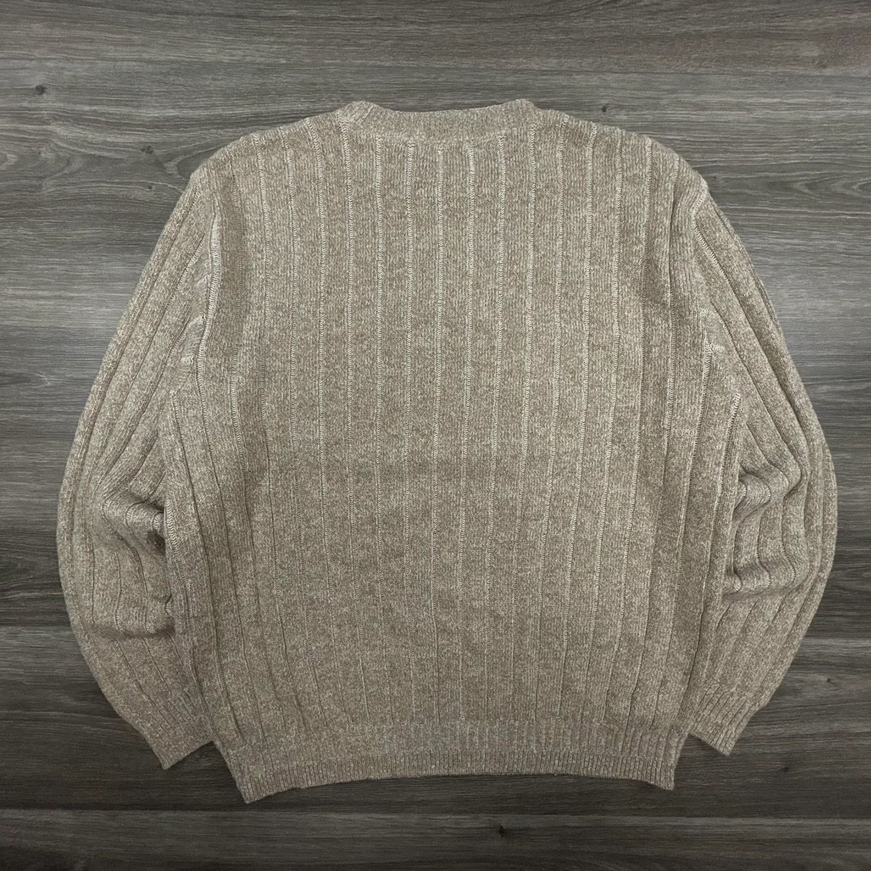 Bill Blass VINTAGE Bill Blass Sweater Mens XL Beige Brown Knit Crewneck Pullover Striped Y2K Crew Neck Long Sleeve Size US XL / EU 56 / 4 - 2 Thumbnail