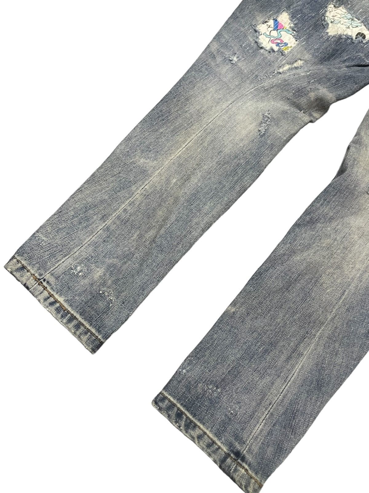 Hysteric Glamour × Japanese Brand Bit Blue X Scolar Japan Drop Crotch Craft Sashiko Boro Jeans Size US 31 - 13 Thumbnail