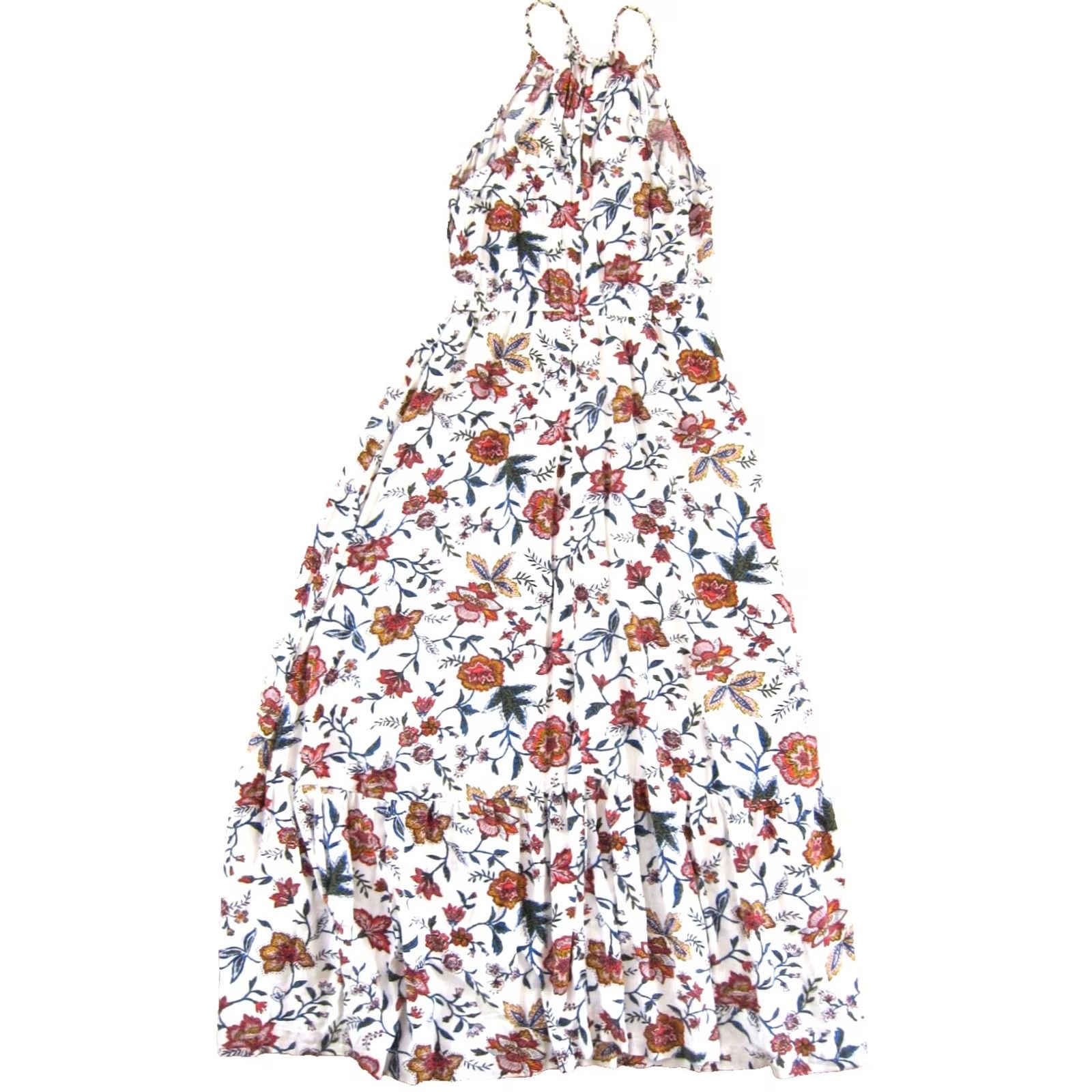 Old Navy Old Navy Floral Maxi Tank Dress S Women's Sleeveless High Neck 100% Rayon Pink Blue White Floral Size S / US 4 / IT 40 - 2 Thumbnail