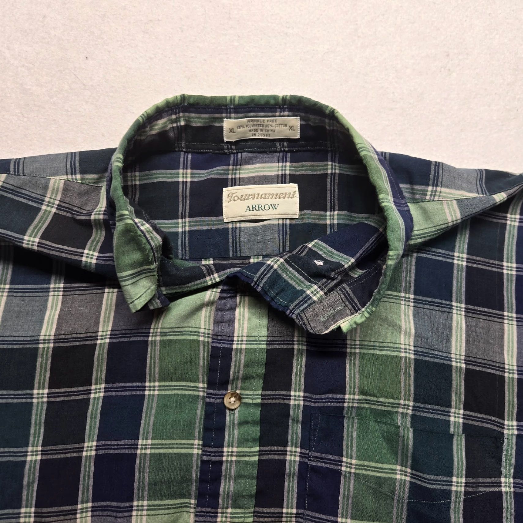 Arrow Arrow Shirt Button-Up XL Mens Multicolor Plaid Long Sleeve Cotton Blend Shirt with Pockets Size US XL / EU 56 / 4 - 2 Thumbnail