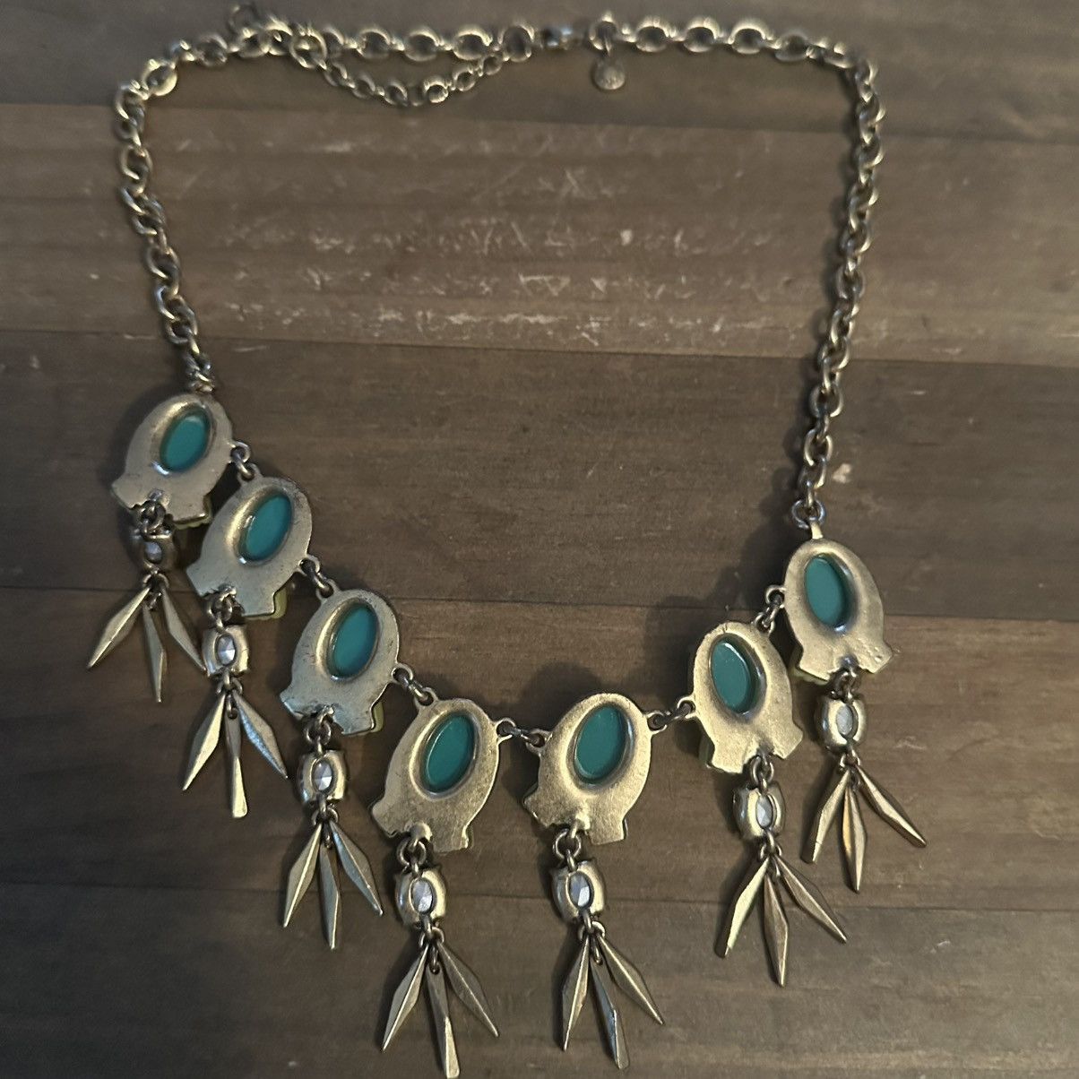 J.Crew J.Crew gold turquoise, yellow and crystal statement necklace Size ONE SIZE - 4 Thumbnail