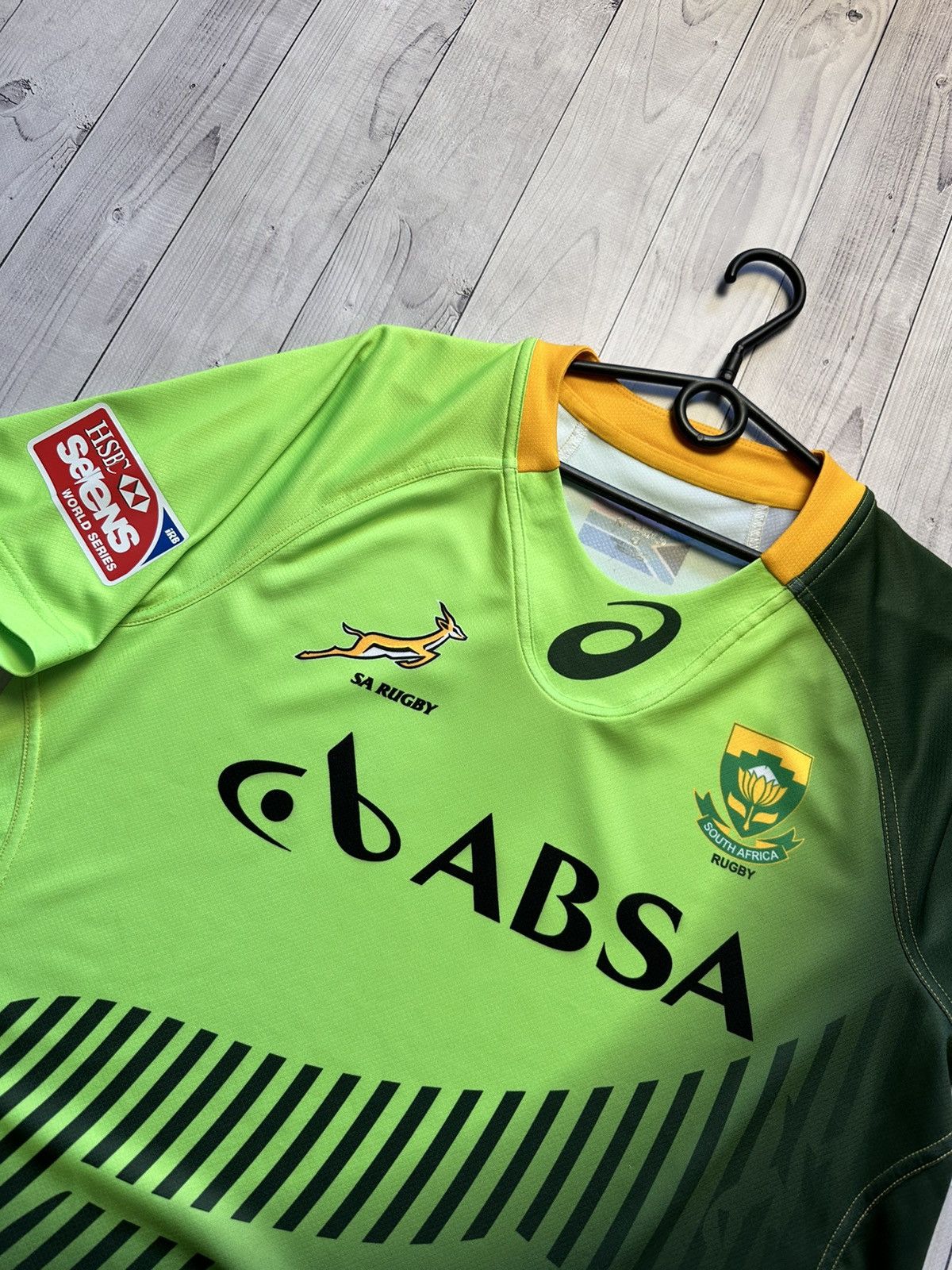Asics Asics Rugby jersey South Africa size M rare green logo Size US M / EU 48-50 / 2 - 3 Thumbnail