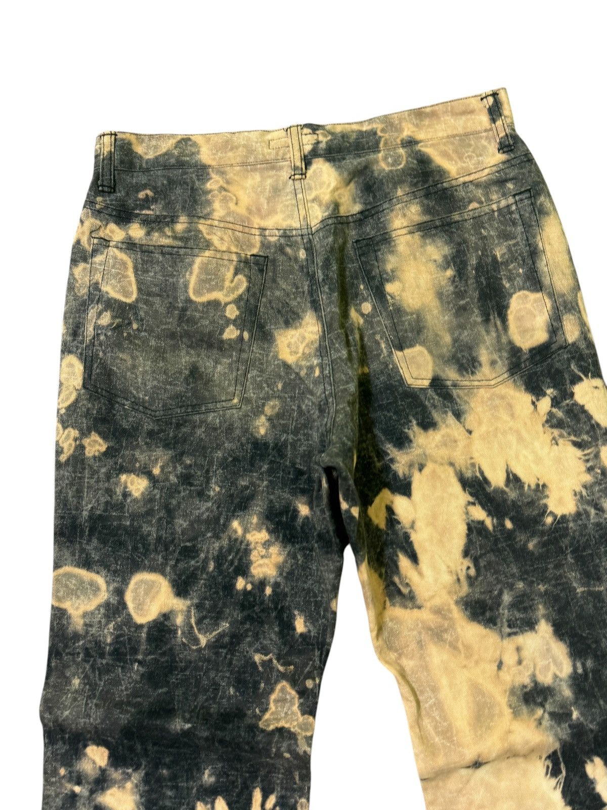 Issey Miyake Flare MCAPACHE Acid Wash Smoked Style Denim Jeans Size US 28 / EU 44 - 13 Thumbnail