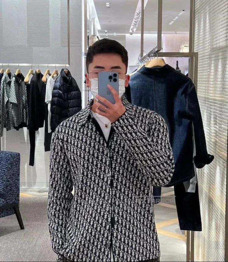Dior dior logo print knit shirt jacket. Size L / US 10 / IT 46 - 4 Thumbnail