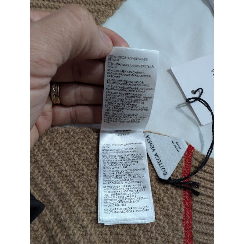 Bottega Veneta o1rshd1 Size: OS / Overlock Wool Cashmere Scarf in Camel Size ONE SIZE - 12 Thumbnail