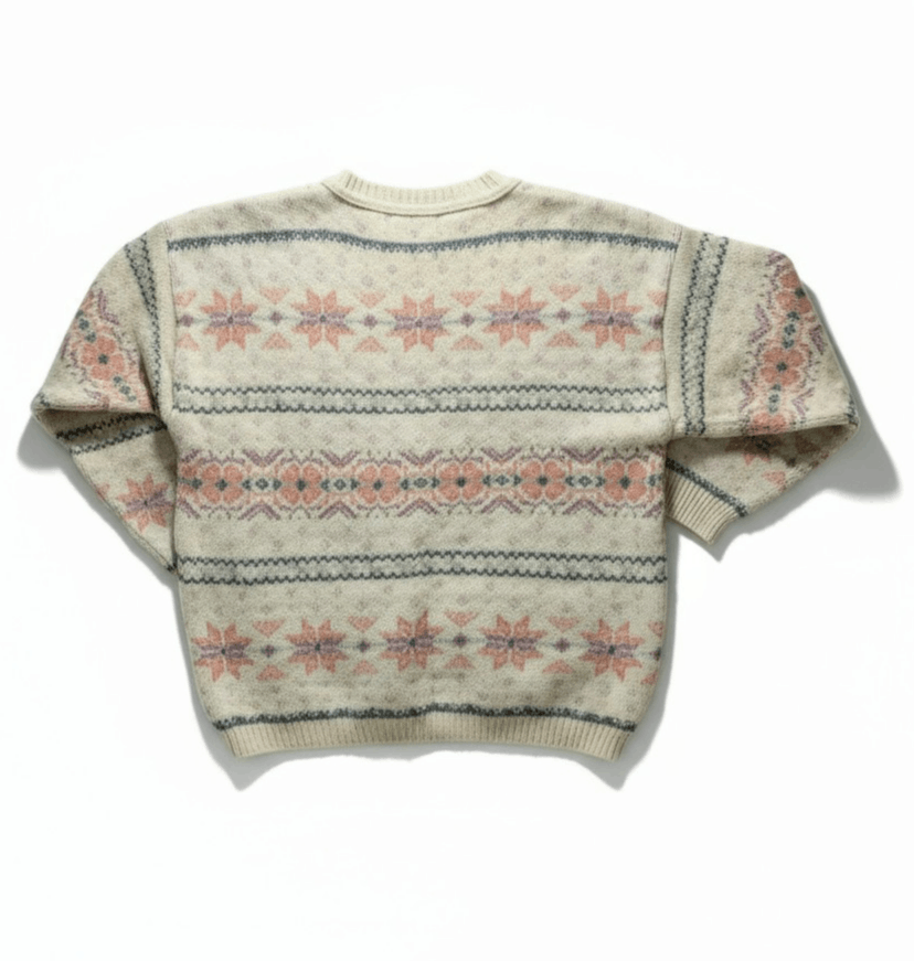 Eddie Bauer Eddie Bauer Vintage Wool Fair Isle Sweater Beige Made in USA Size US L / EU 52-54 / 3 - 4 Thumbnail
