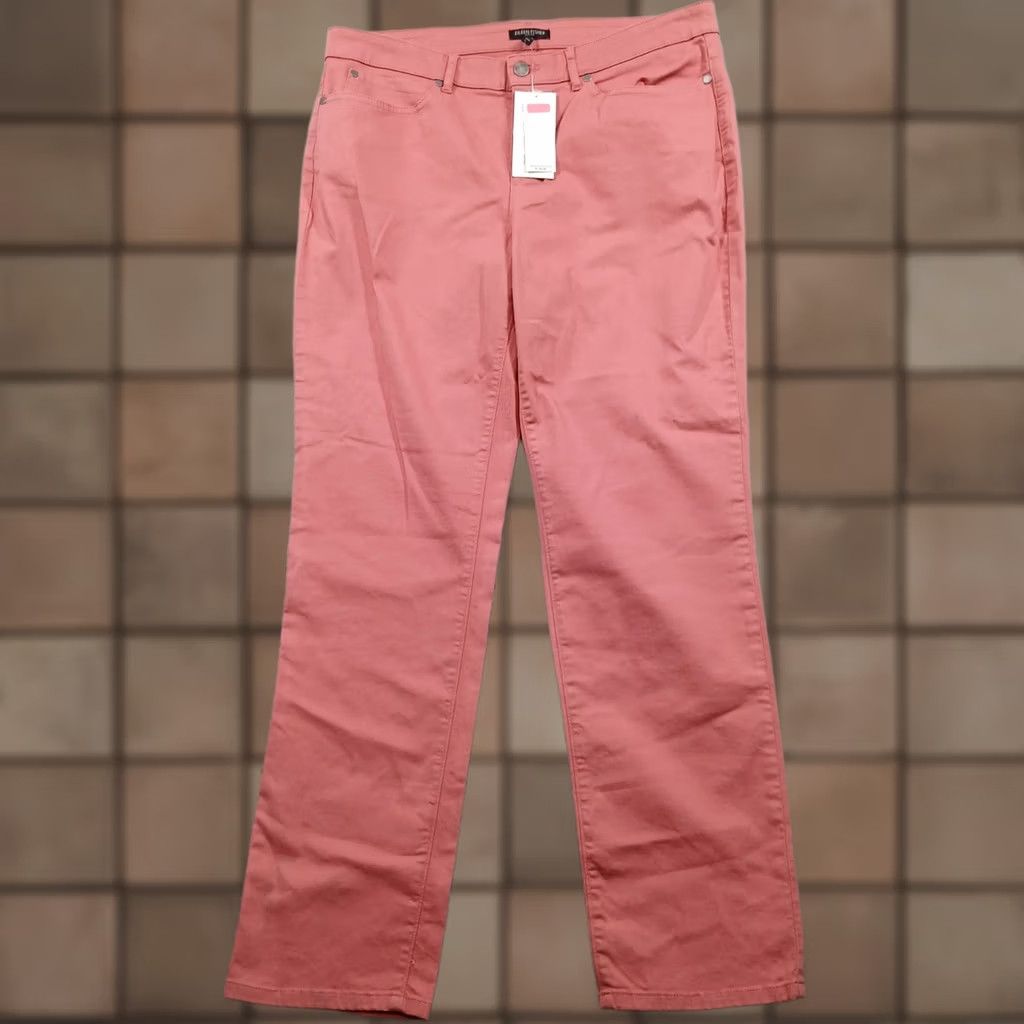 Eileen Fisher Eileen Fisher Jeans Petite 14P Salmon Pink Organic Cotton Stretch Slim NWT Size 36" / US 14 / IT 50 - 1 Thumbnail