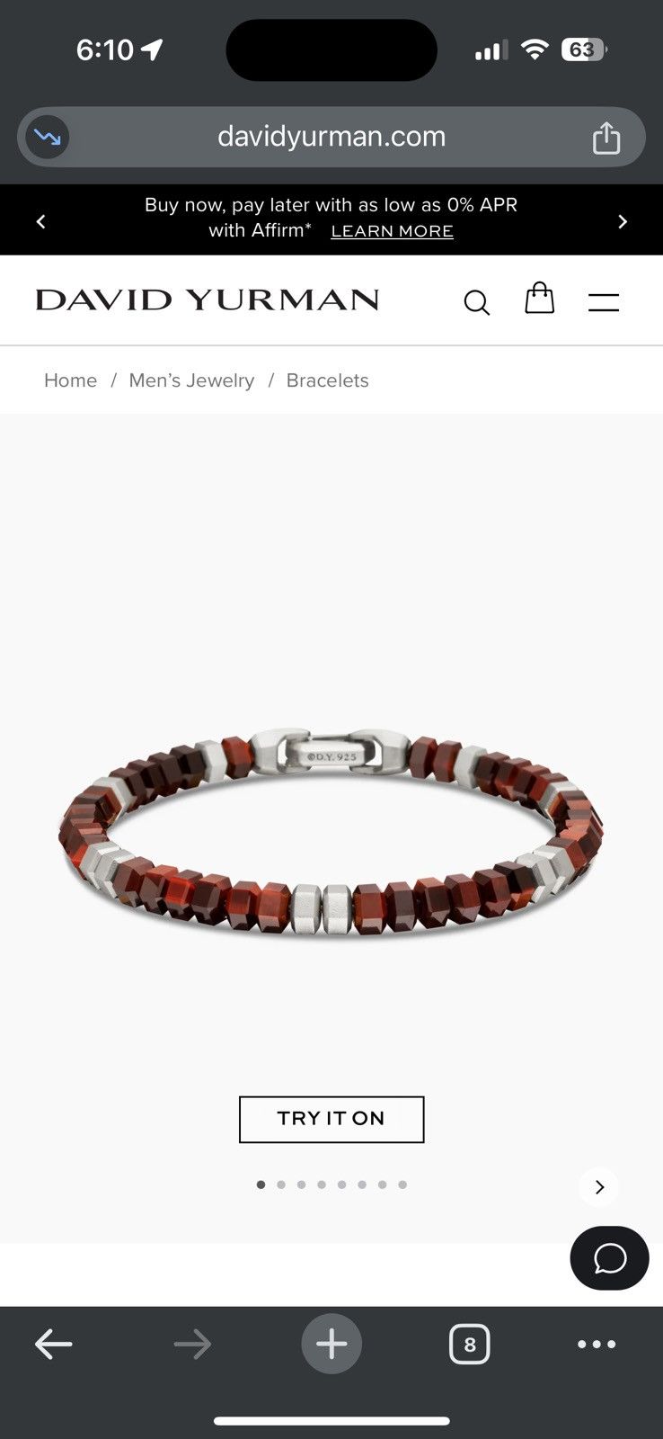 David Yurman Red Tiger’s Eye, 6mm Size ONE SIZE - 3 Thumbnail
