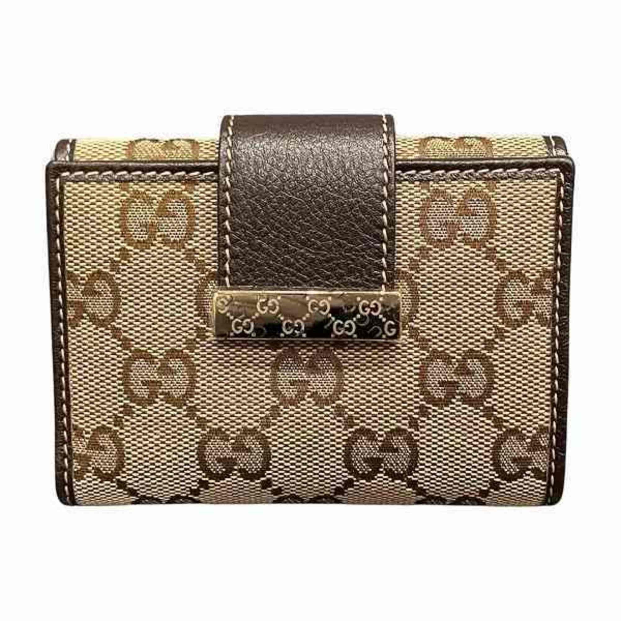 image of Gucci GG Canvas 212097 Business Card Holder/card Case Brand Accessories Holder Men's Women's in Bro