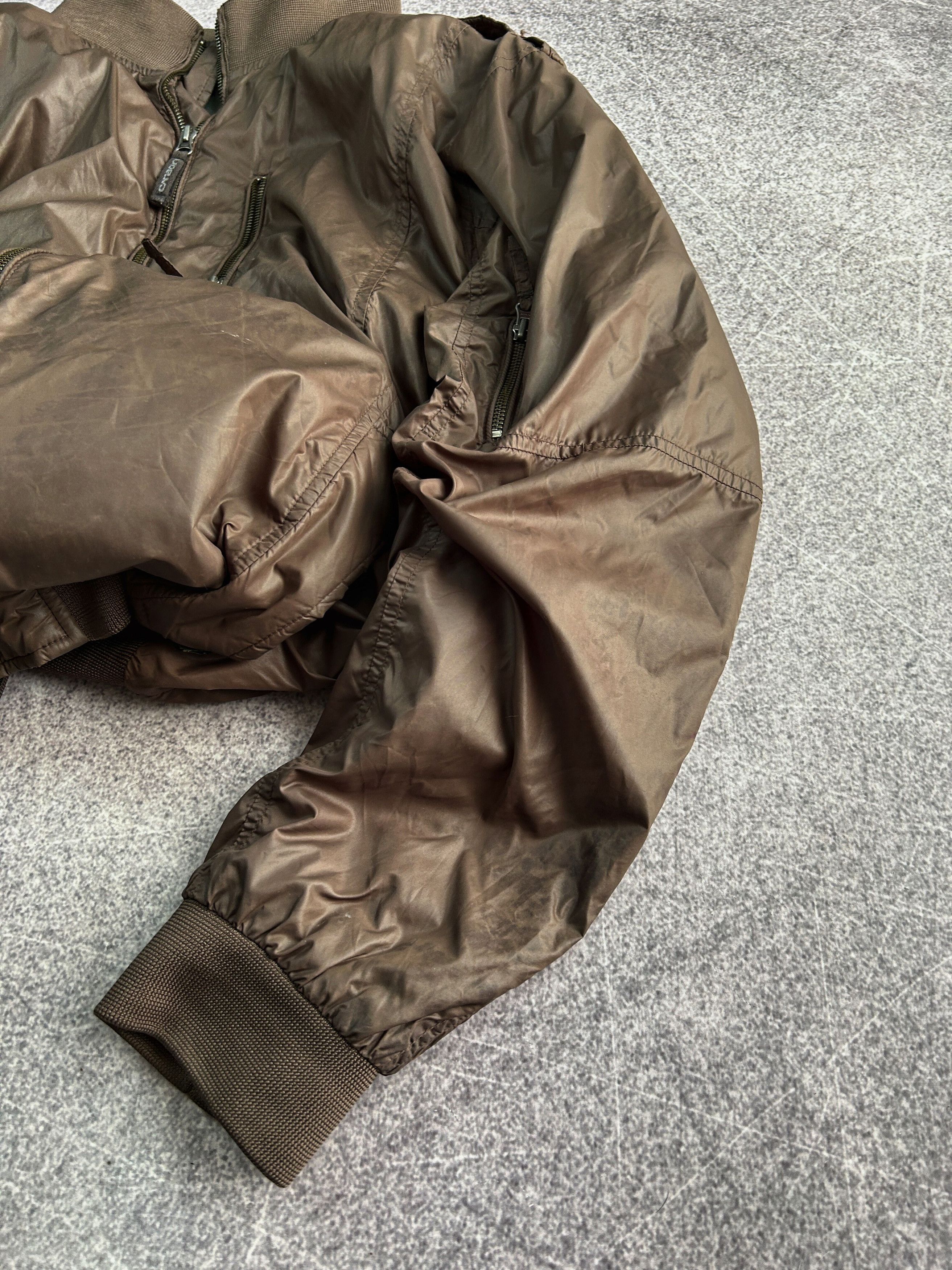 Vintage Cropped Nylon Bomber Jacket Minimalist Techwear Brown Size US XL / EU 56 / 4 - 6 Thumbnail