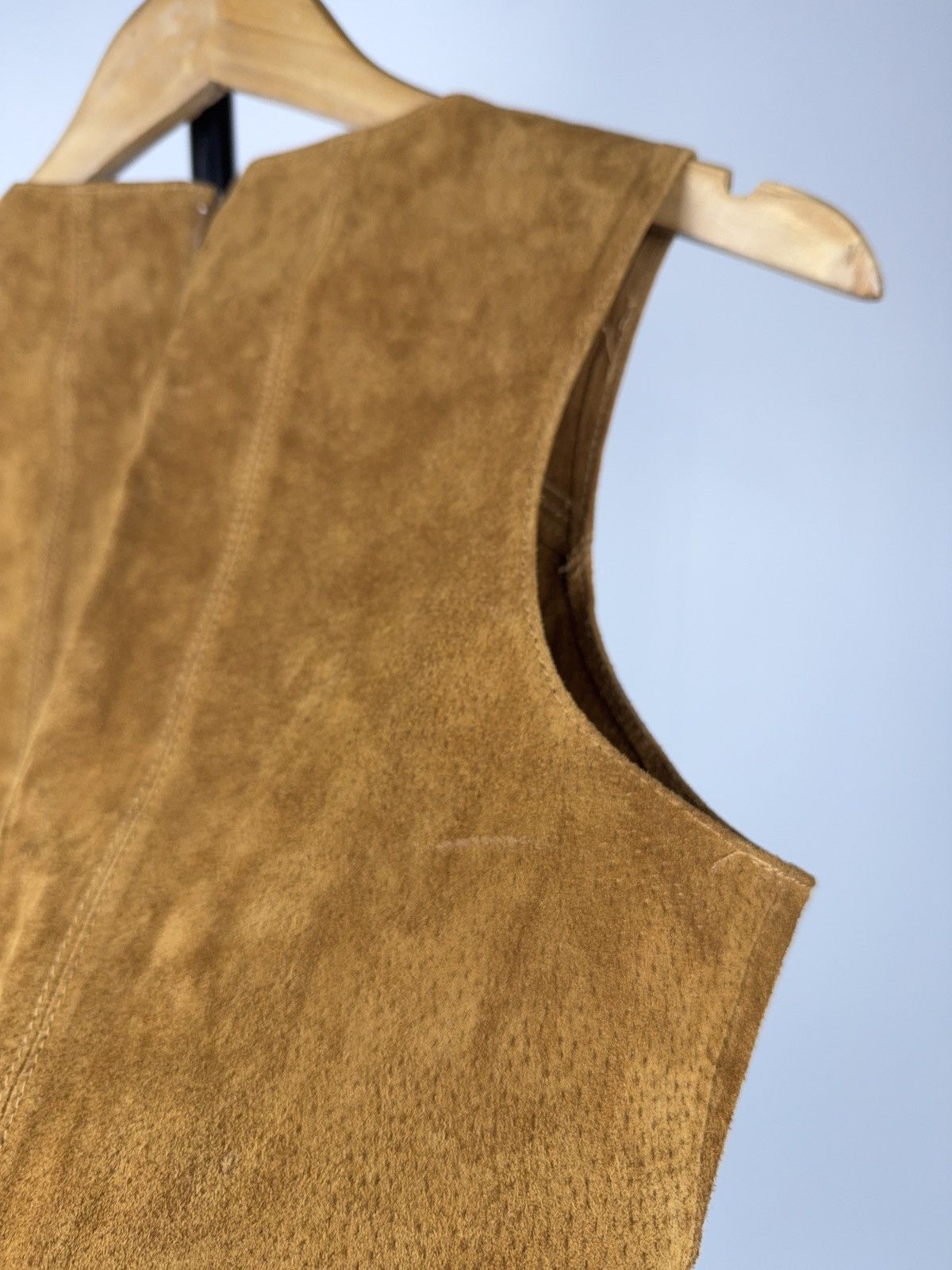 Japanese Brand Western Retro ZARA Basic Suede Leather Vest Sleeveless Brown Size S / US 4 / IT 40 - 11 Thumbnail