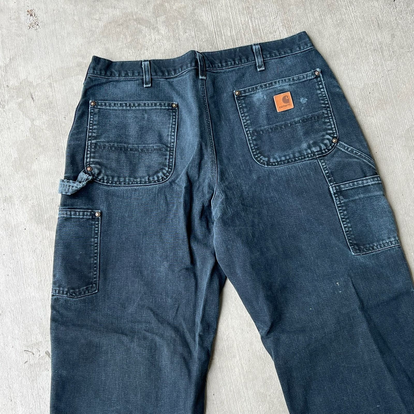 Carhartt × Vintage Carhartt faded black double knee work wear carpenter pants Size US 35 - 6 Thumbnail