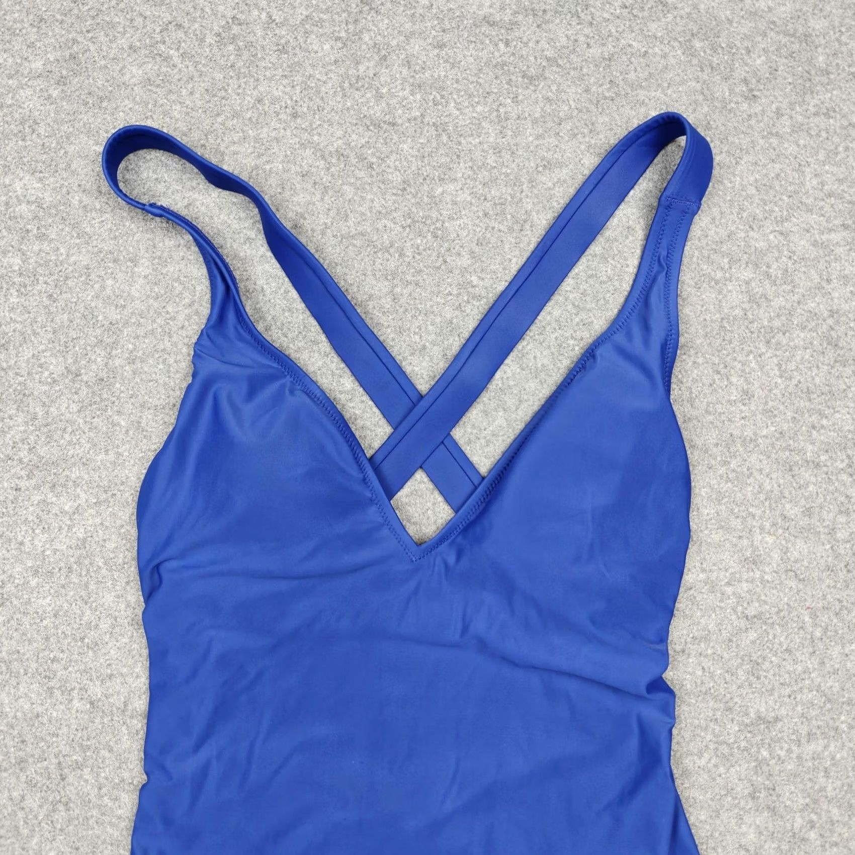 J.Crew J.Crew Swimsuit Womens Blue One Piece Padded Bra Crossback Straps Lined 4 Size ONE SIZE - 2 Thumbnail