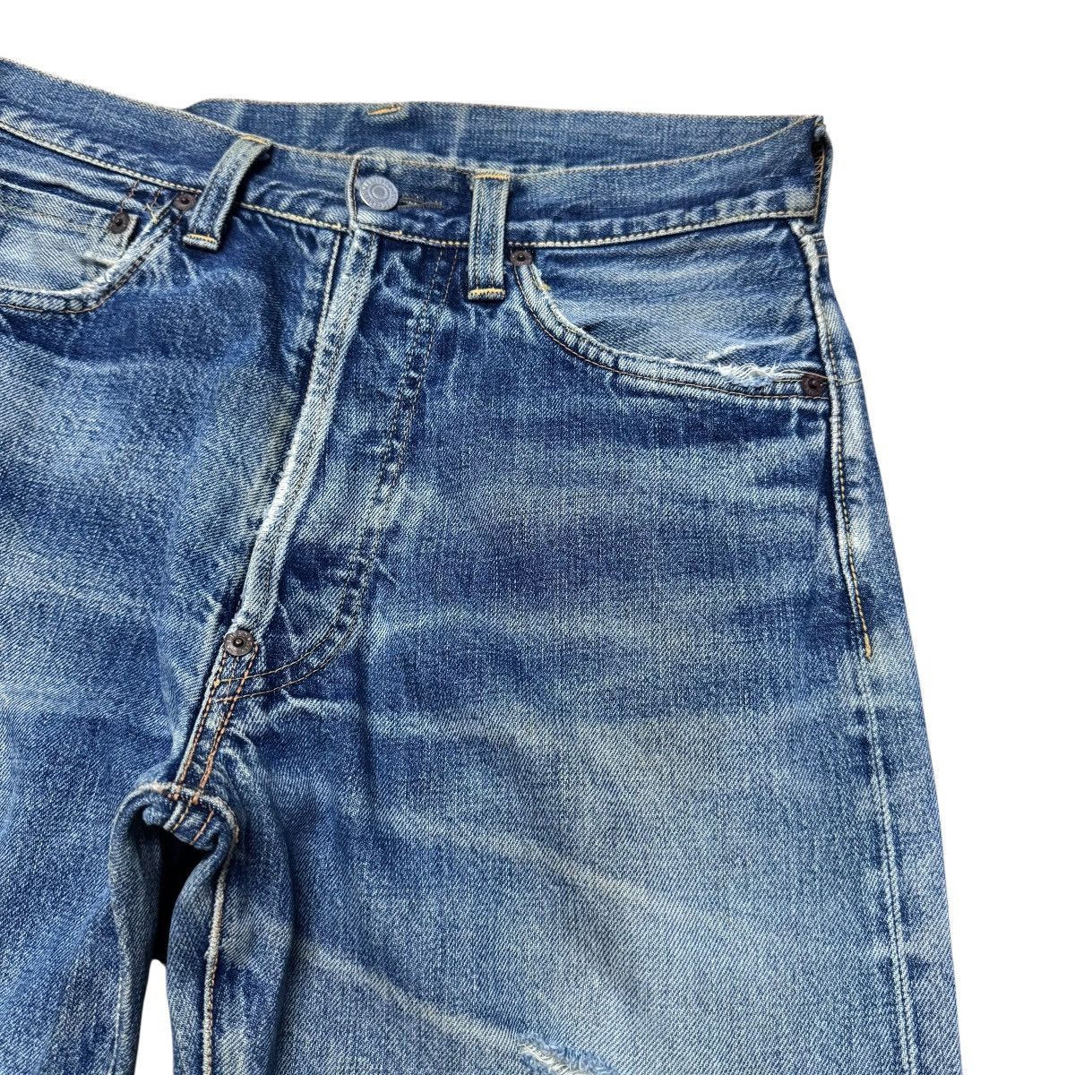 Evisu Vintage Evis Denim Selvedge Jeans Distressed Size US 30 / EU 46 - 6 Thumbnail