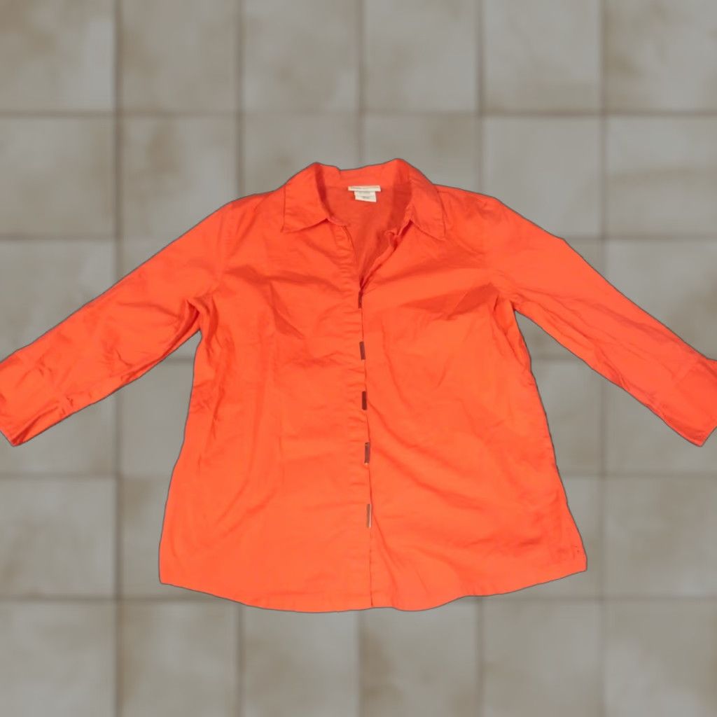 Faded Glory Faded Glory Womens Blouse Shirt M Red Crew Neck Long Sleeve Stretch Basic Casual Size M / US 6-8 / IT 42-44 - 1 Thumbnail