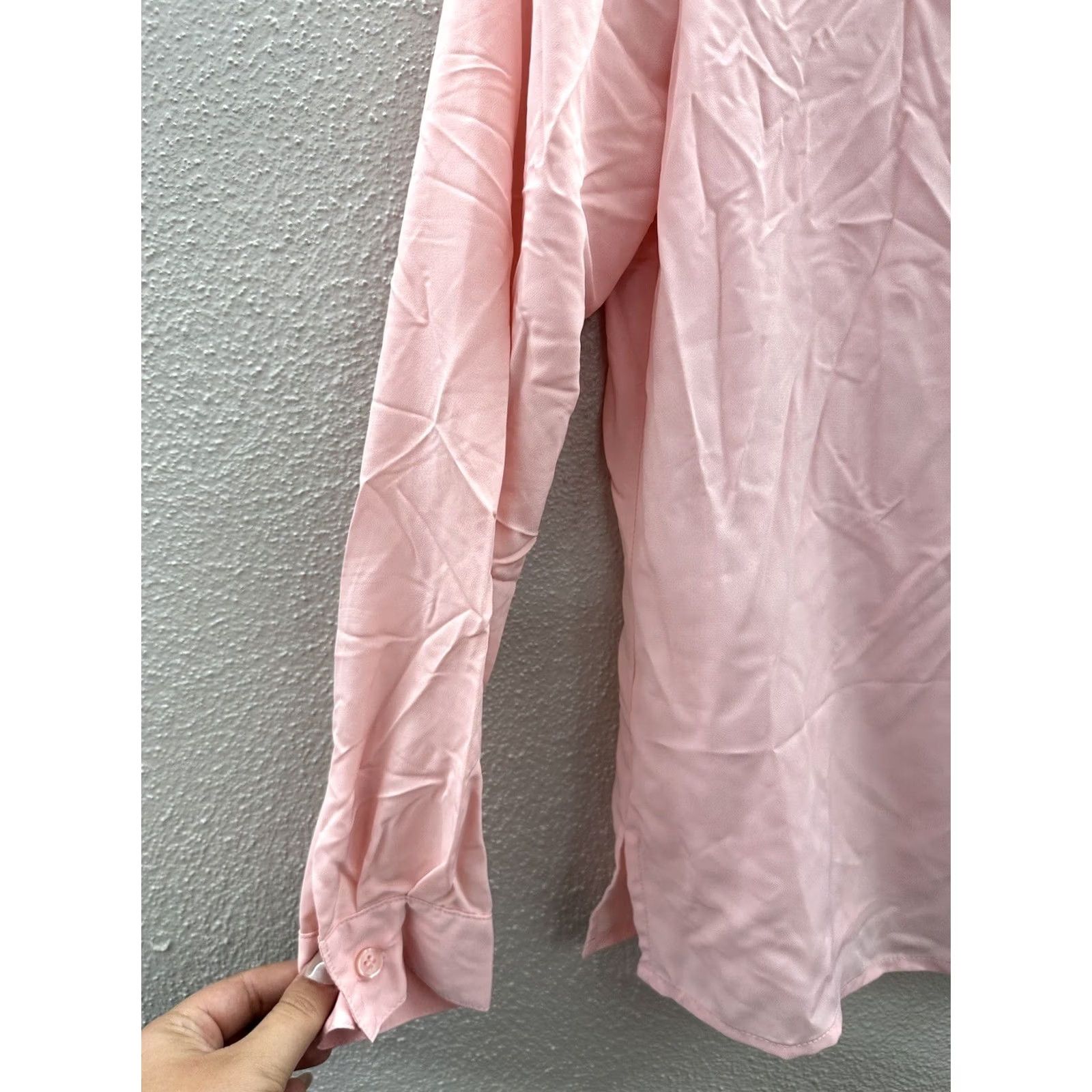 Vintage Womens Notations Pink Long Sleeve Button Up Shirt Size Small Size S / US 4 / IT 40 - 3 Thumbnail