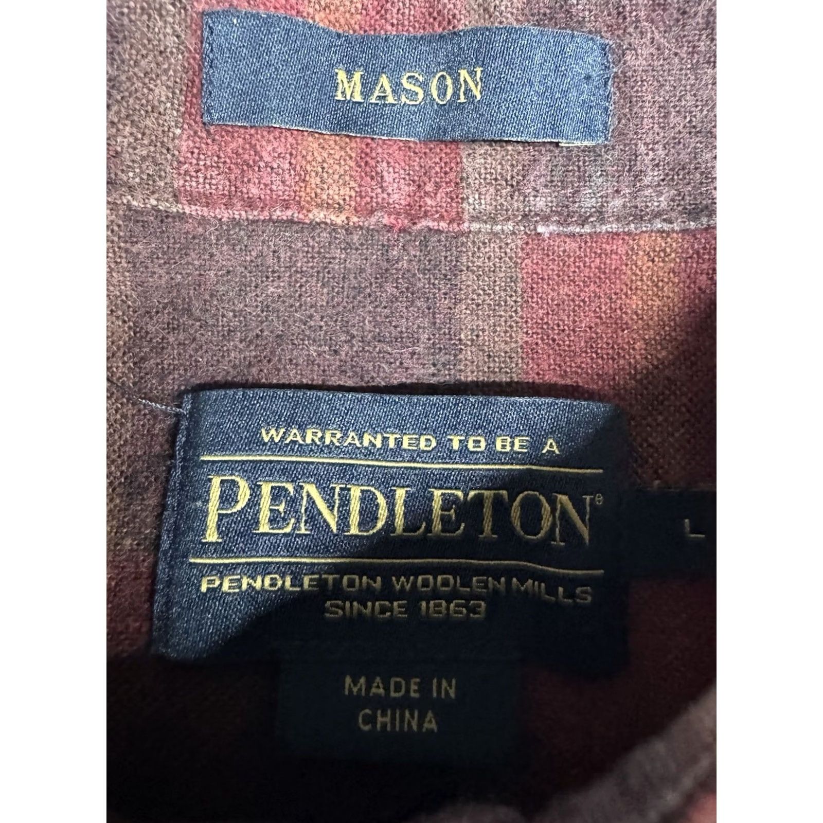 Pendleton Pendleton Flannel Shirt Mens Large Red Plaid 100% Cotton Button-Up Long Sleeve Casual Workwear Hiking Pocket Western Modern - Mens Size US L / EU 52-54 / 3 - 3 Thumbnail