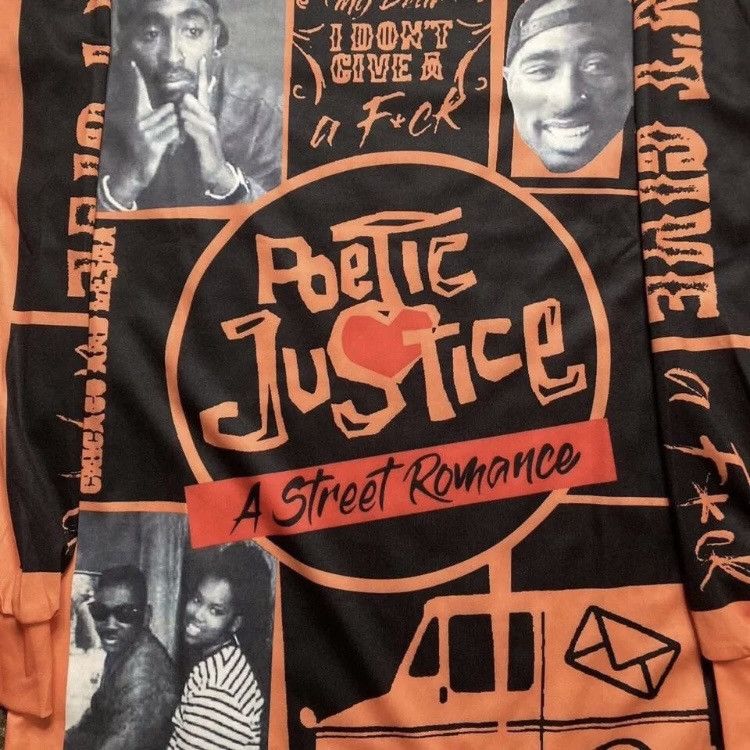 Rap Tees Tupac Poetic Justice Long Sleeve Athletic T Shirt Size US S / EU 44-46 / 1 - 2 Thumbnail