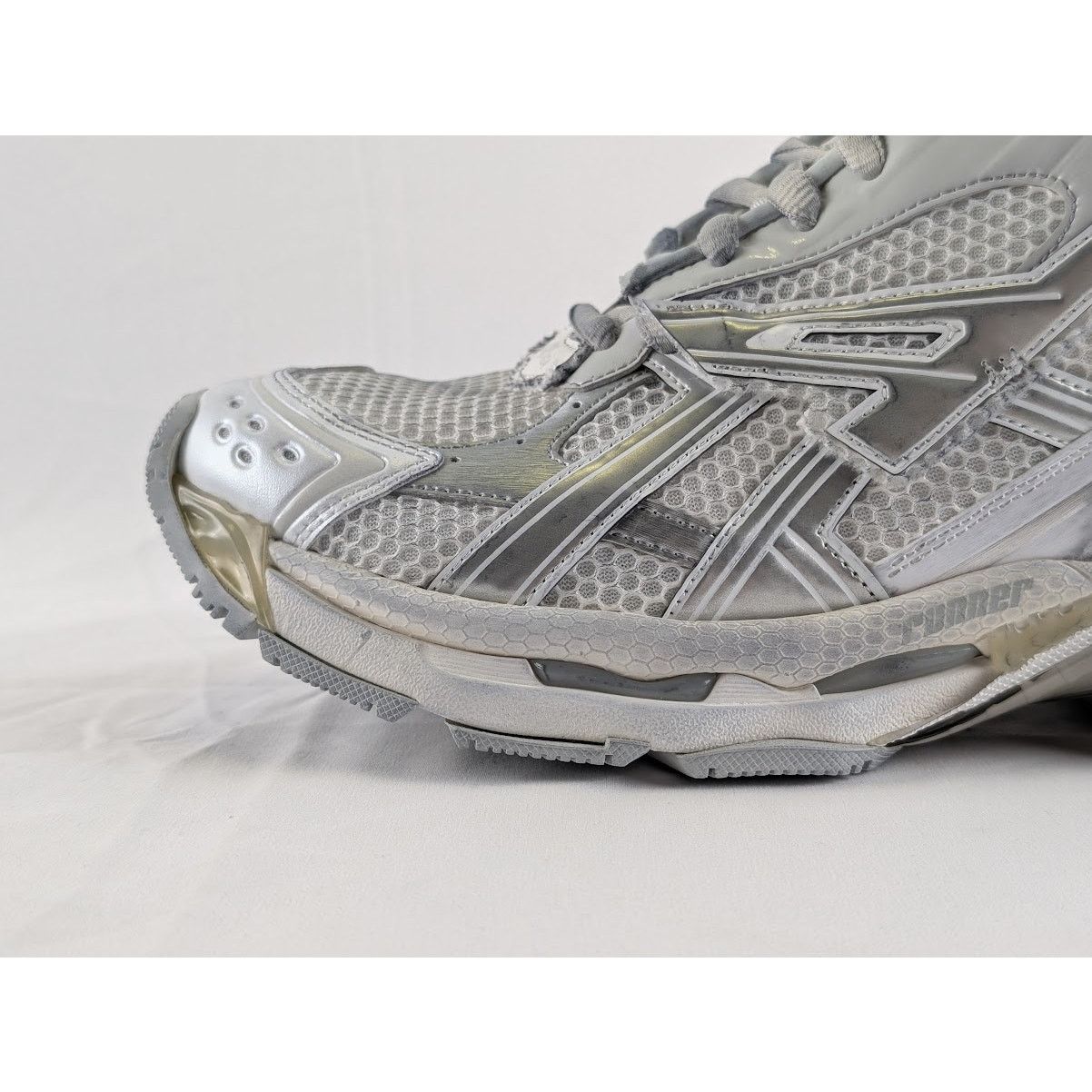 Balenciaga o1rshd1 Upper Mesh Rubber Metallic Runner in Silver/Grey Size US 13 / EU 46 - 2 Thumbnail