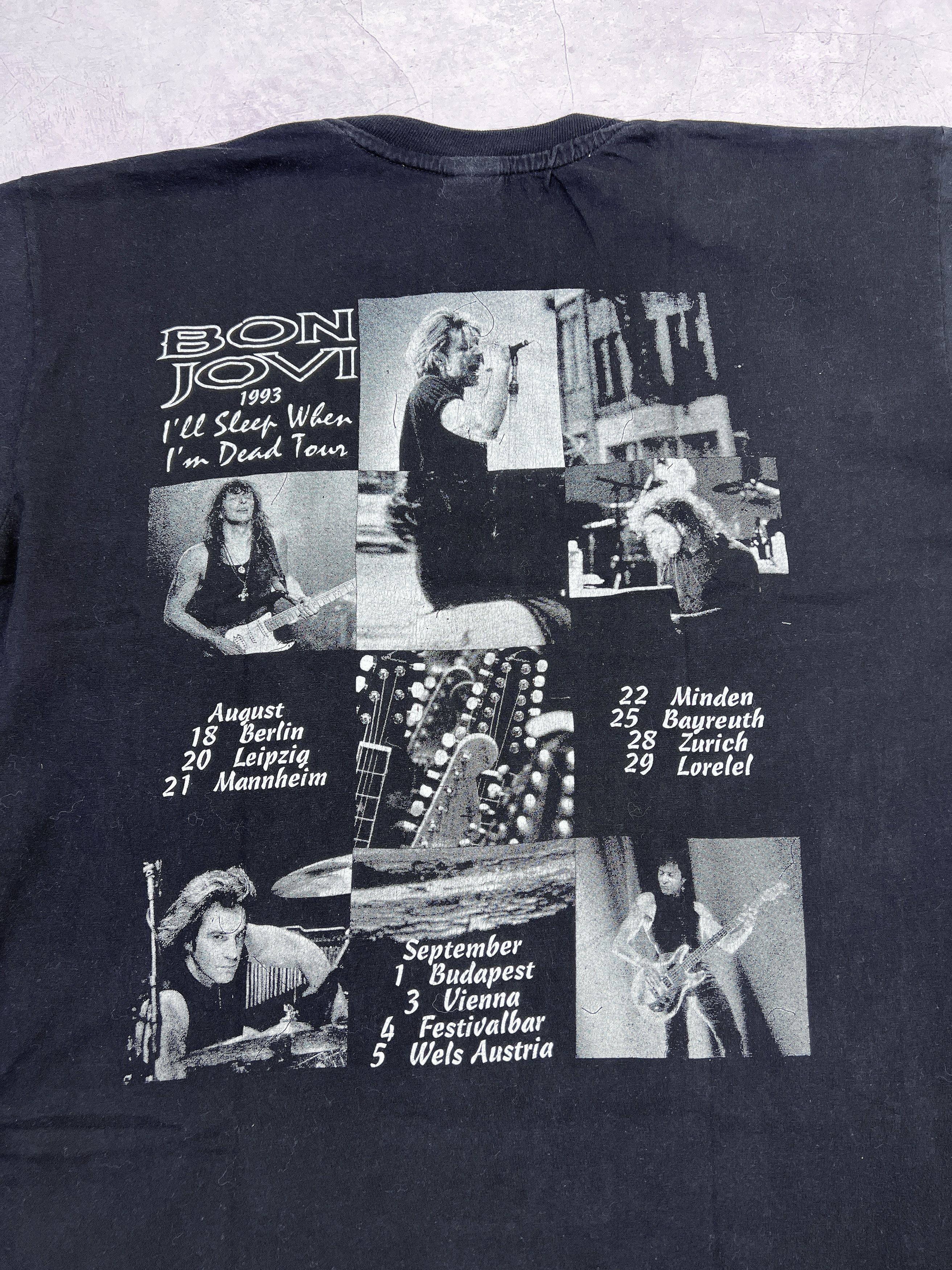 Band Tees × Bon Jovi × Vintage Bon Jovi T-Shirt 1993 I'll Sleep When I'm Dead Size US L / EU 52-54 / 3 - 17 Thumbnail