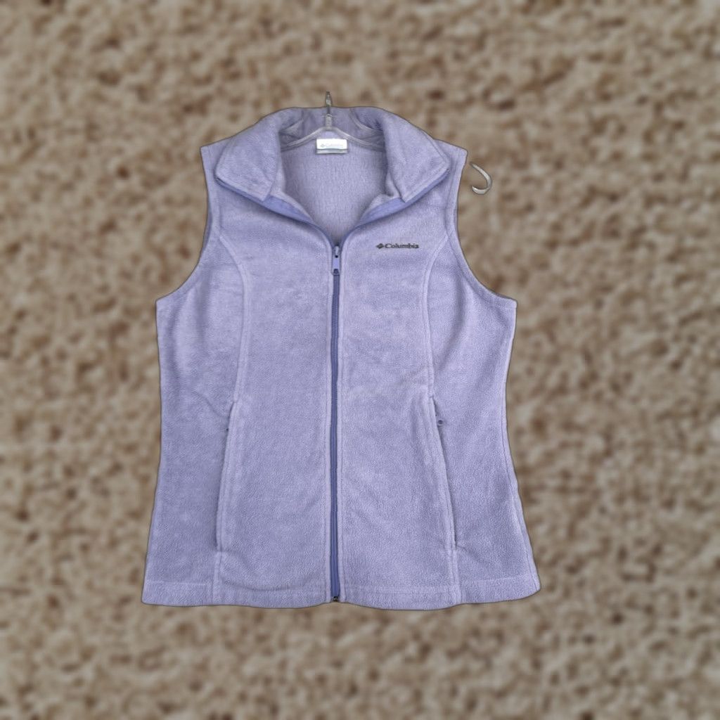 Vintage Columbia Vest Women Small Purple Fleece 100% Polyester Full Zip Walking Golf Size M / US 6-8 / IT 42-44 - 1 Thumbnail