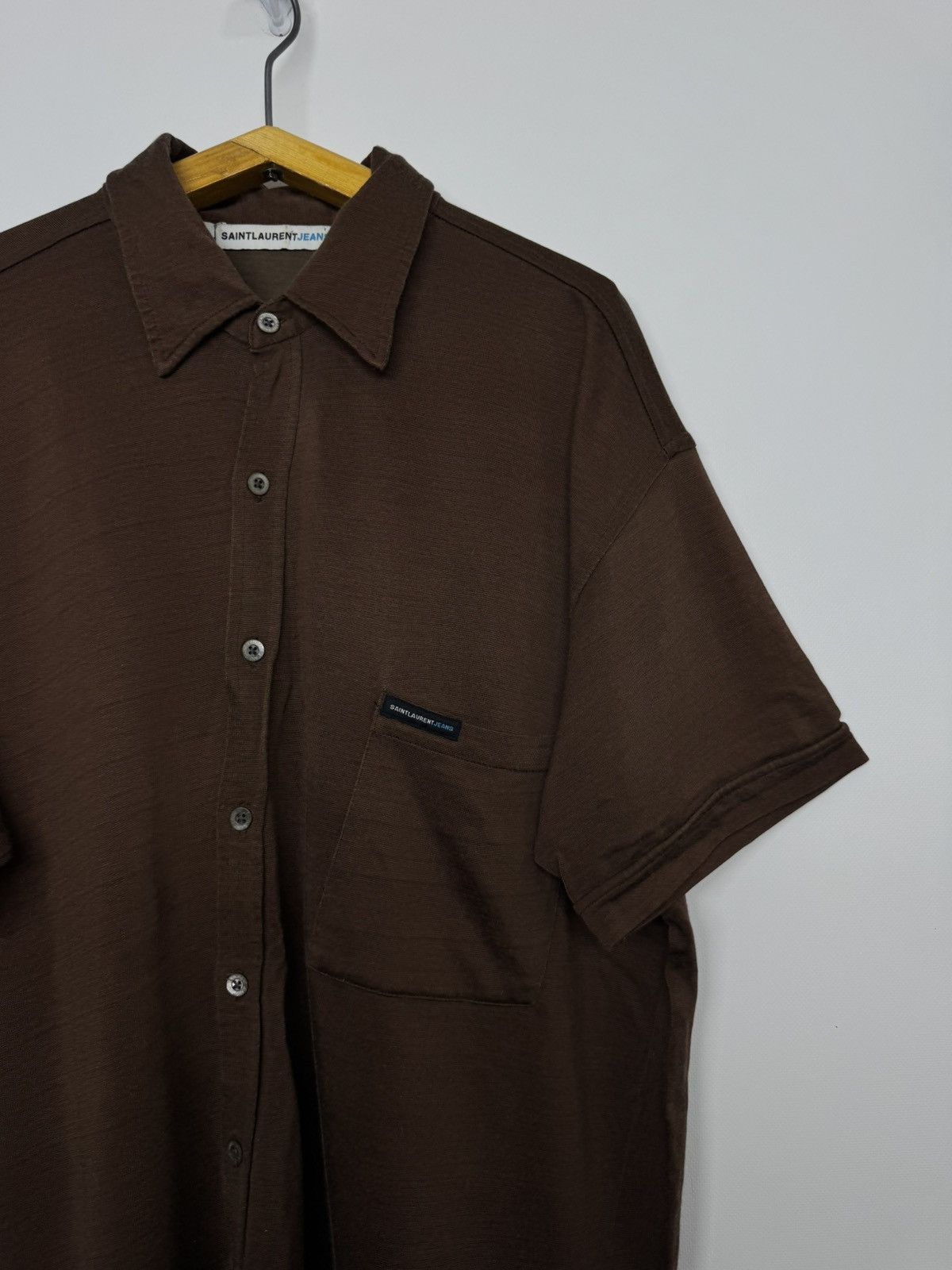 Saint Laurent Paris Vintage Saint Laurent Brown Luxury Shirt Size US L / EU 52-54 / 3 - 5 Thumbnail