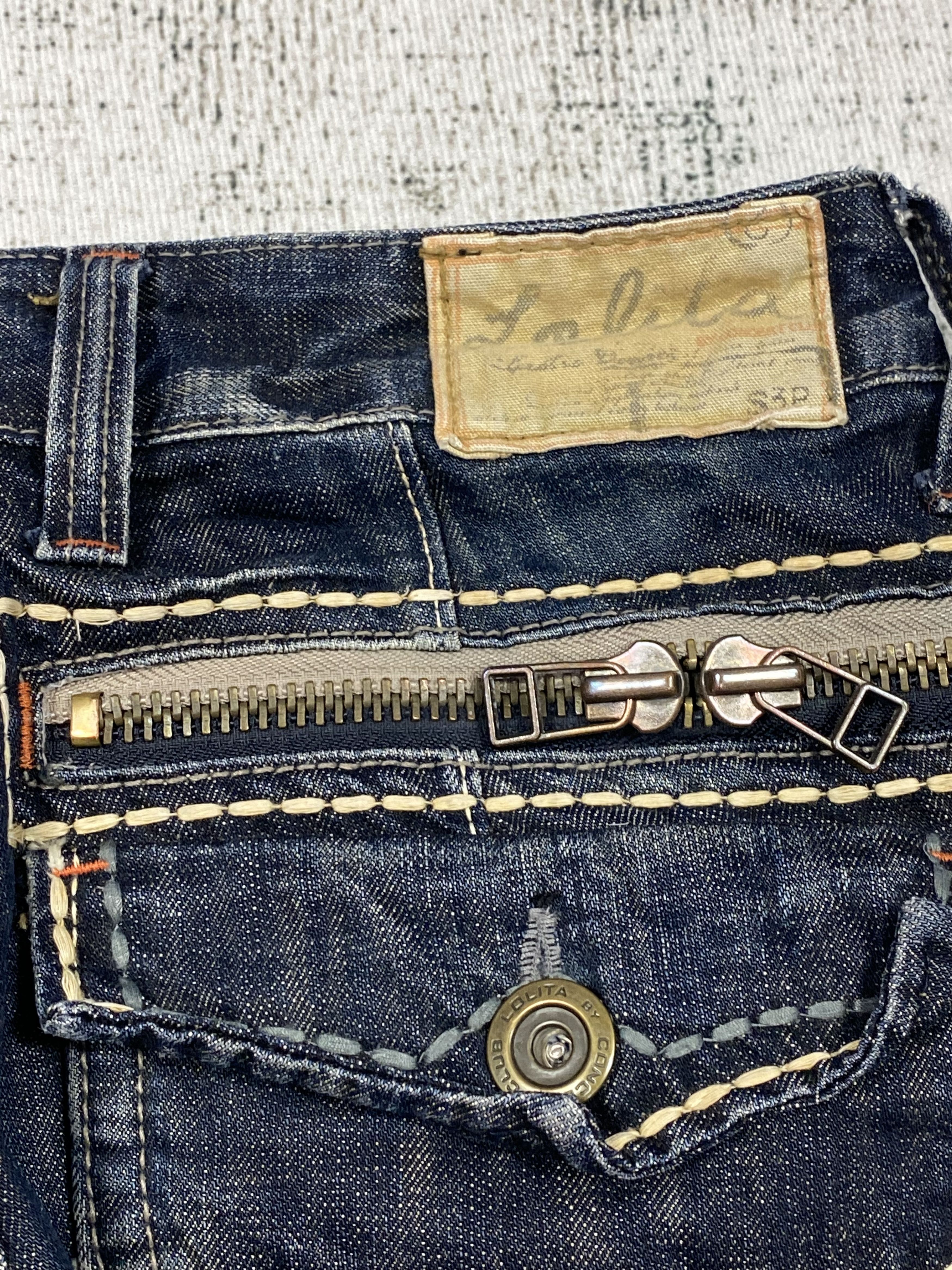 Vintage Lolita Low Rise Rusty Whiskers Exotic Distressed Denim Size US 28 / EU 44 - 12 Thumbnail