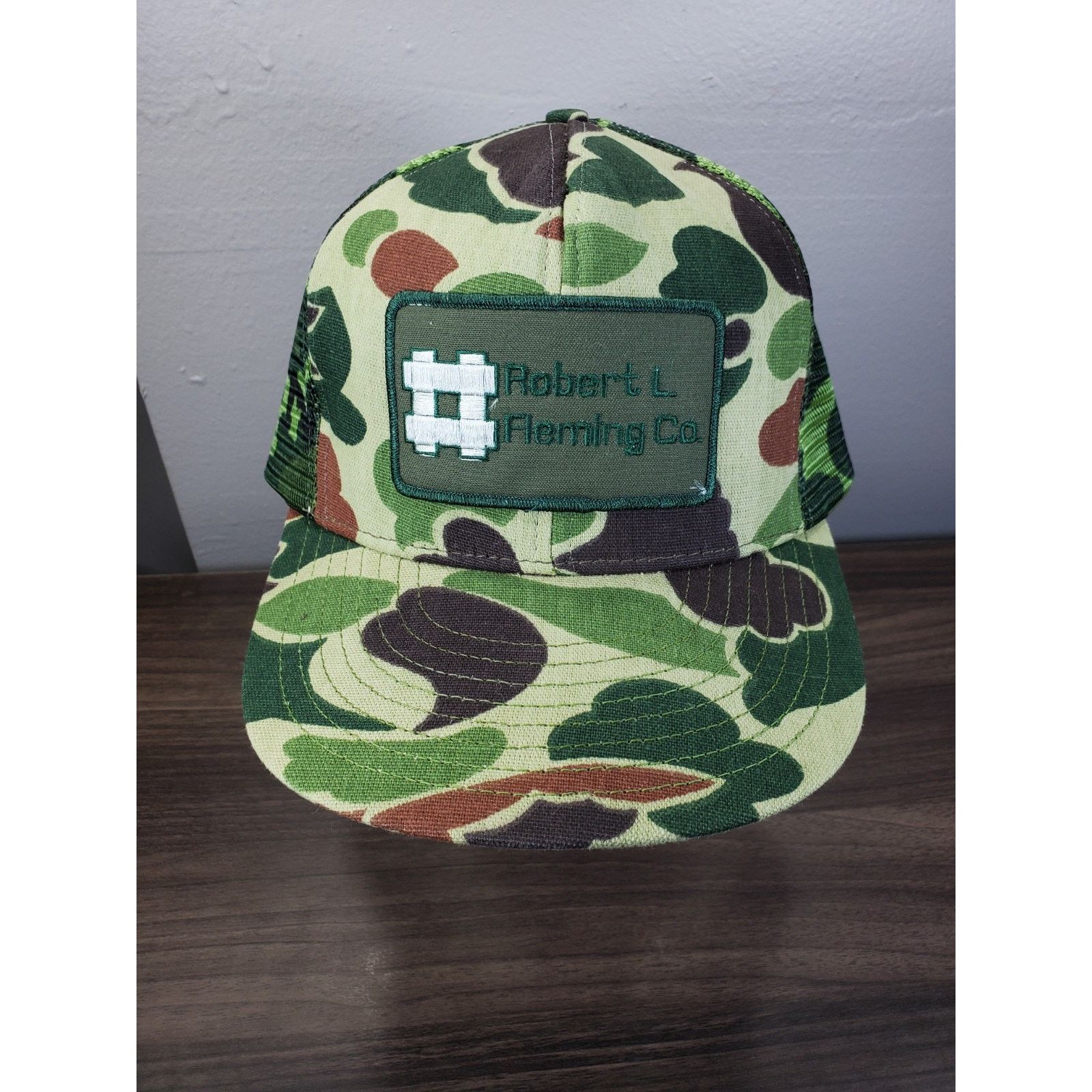 Vintage Robert L Fleming Co Trucker Hat Snapback Cap Hunting Camo Size ONE SIZE - 1 Thumbnail